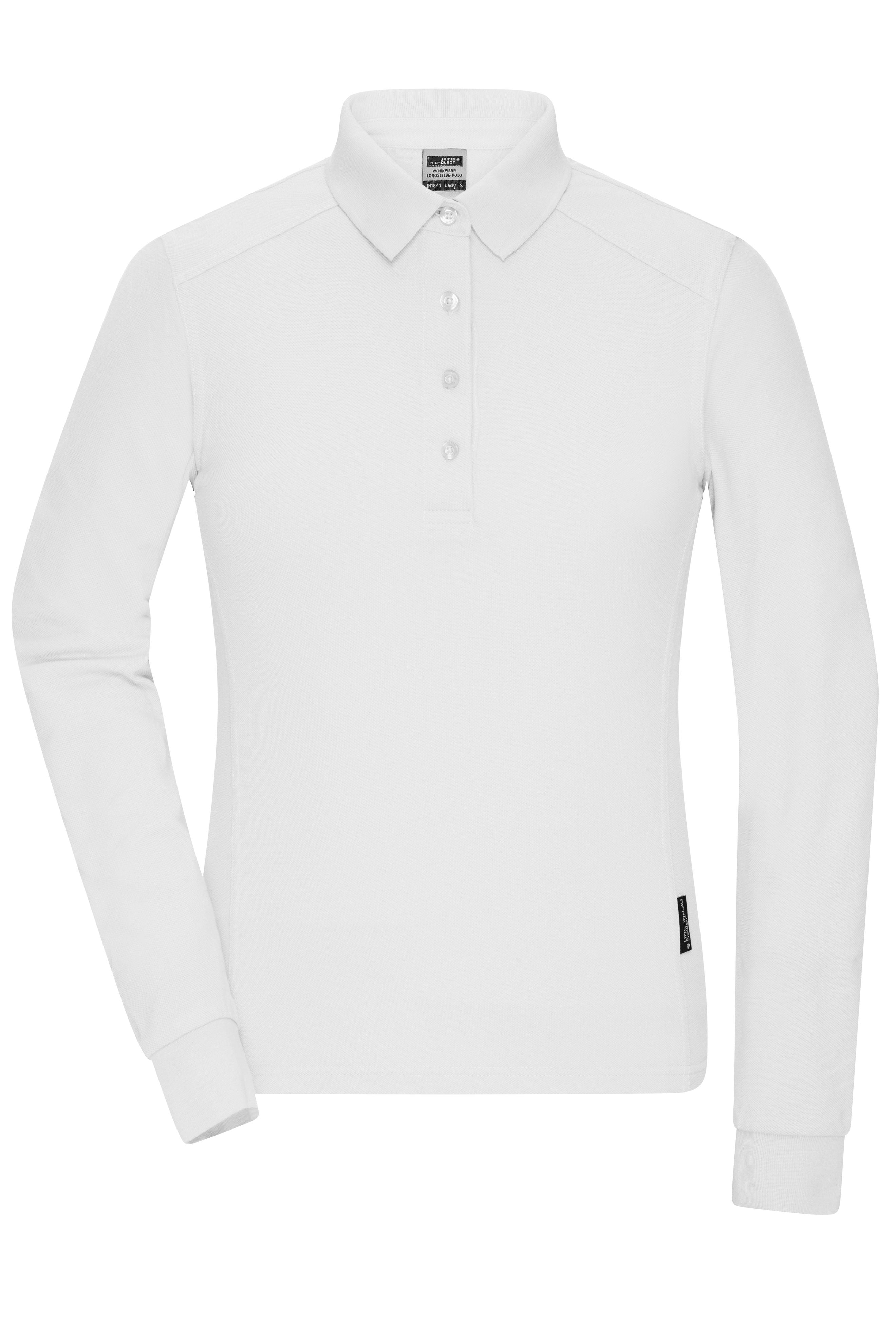 JN1841 - Ladies' Workwear-Longsleeve Polo in white Größe XS von Daiber