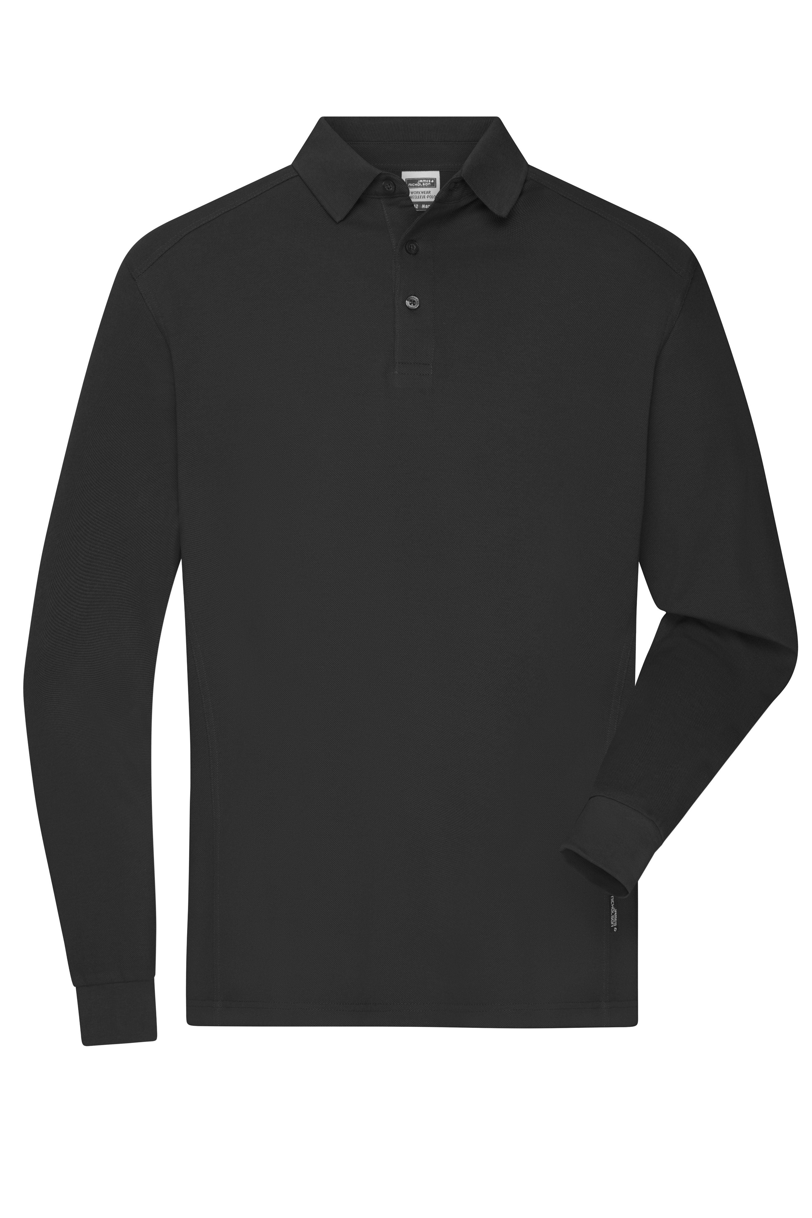 JN1842 - Men's Workwear-Longsleeve Polo in black Größe XS von Daiber