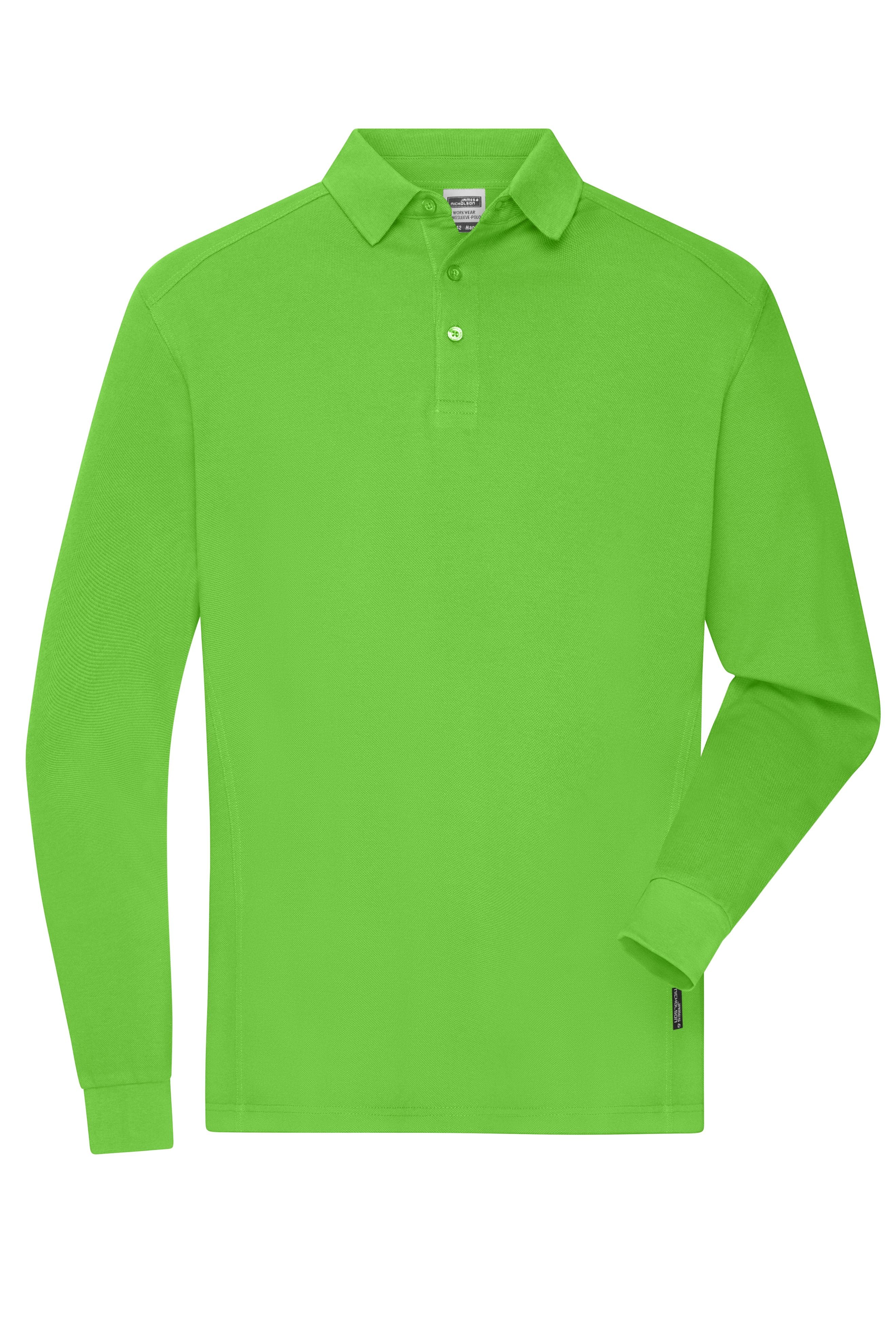 JN1842 - Men's Workwear-Longsleeve Polo in lime-green Größe XS von Daiber