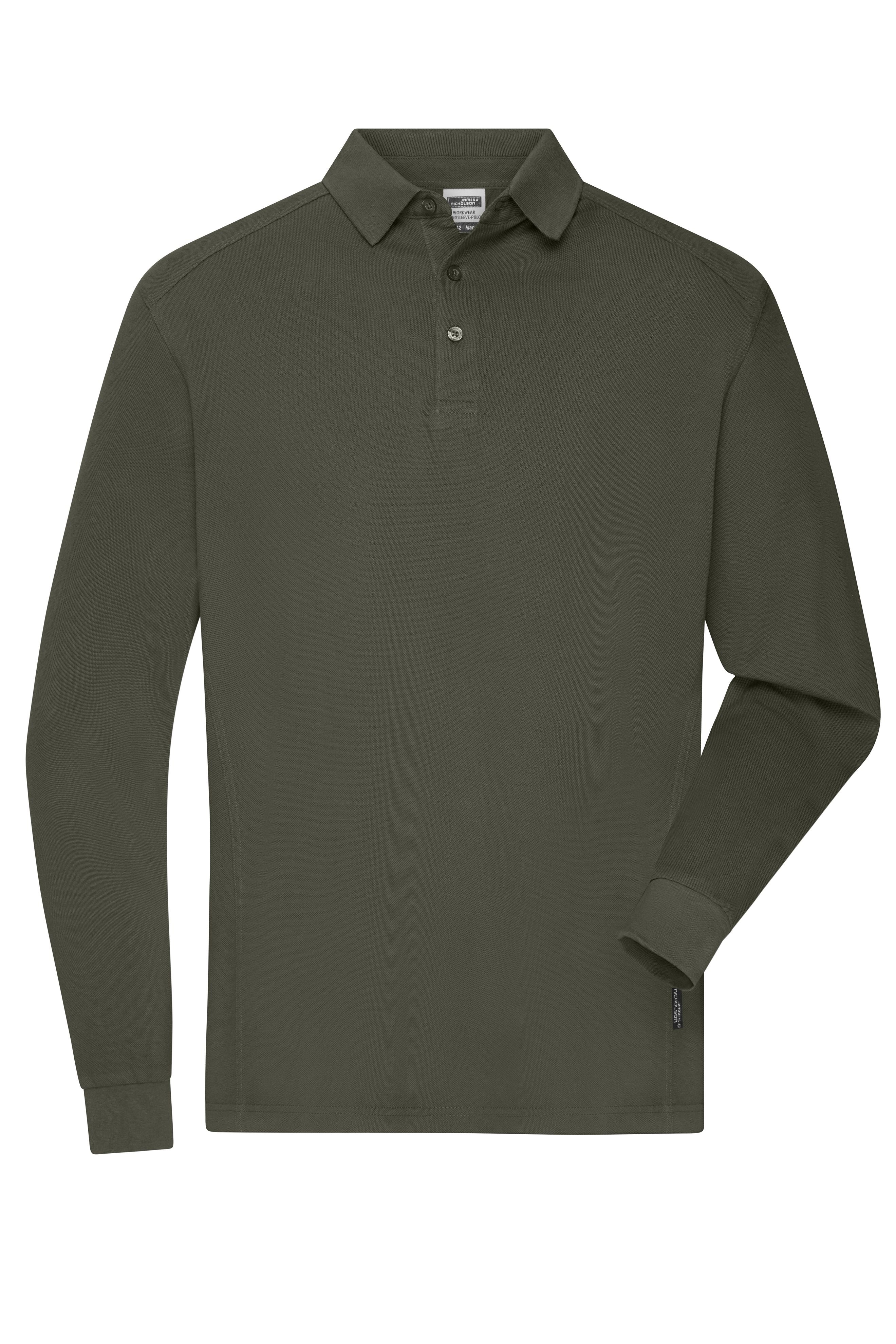 JN1842 - Men's Workwear-Longsleeve Polo in olive Größe XS von Daiber