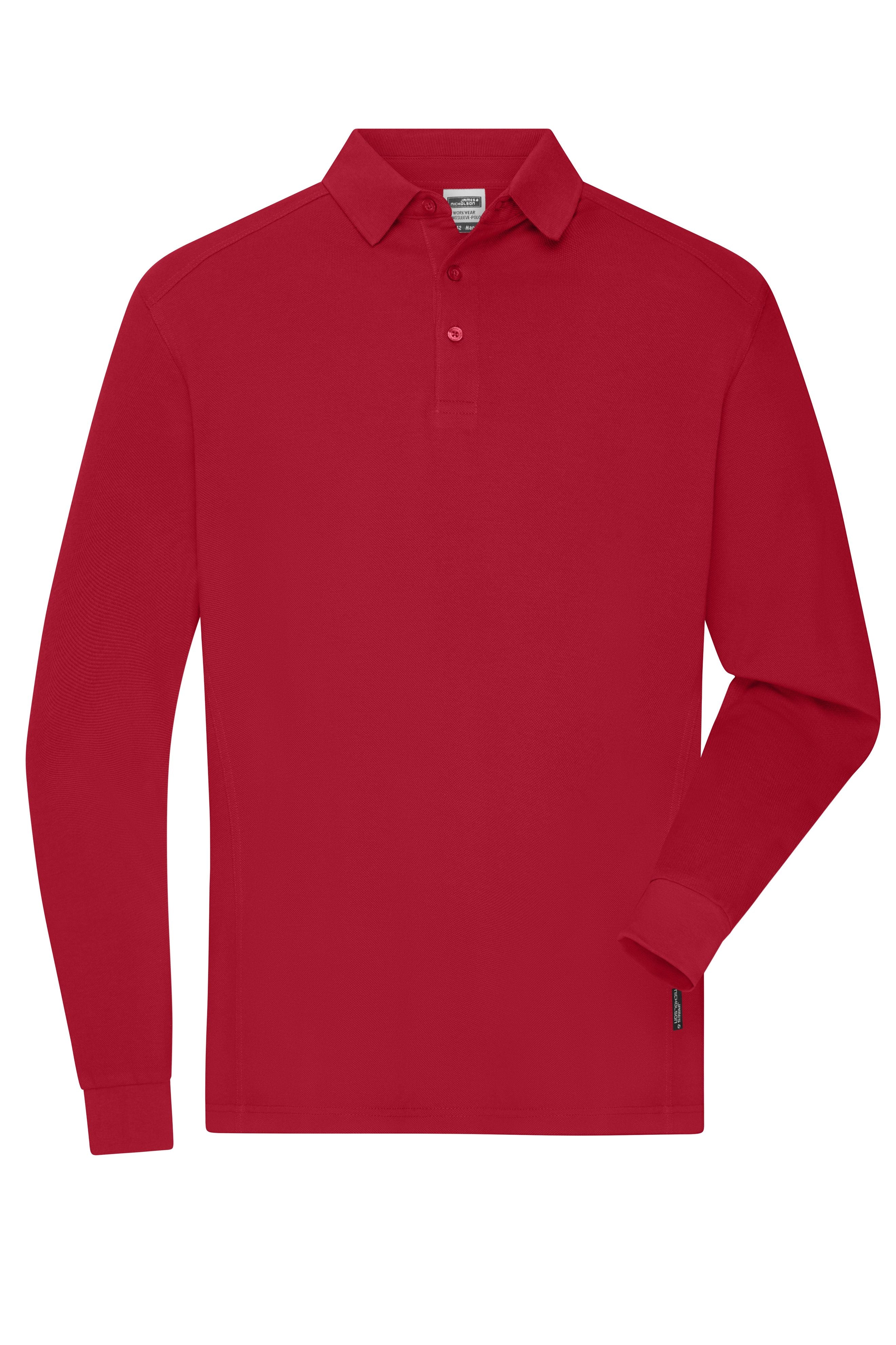 JN1842 - Men's Workwear-Longsleeve Polo in red Größe XS von Daiber