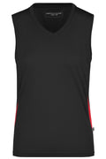 JN315 - Ladies' Running Tank in black/red Größe S von Daiber