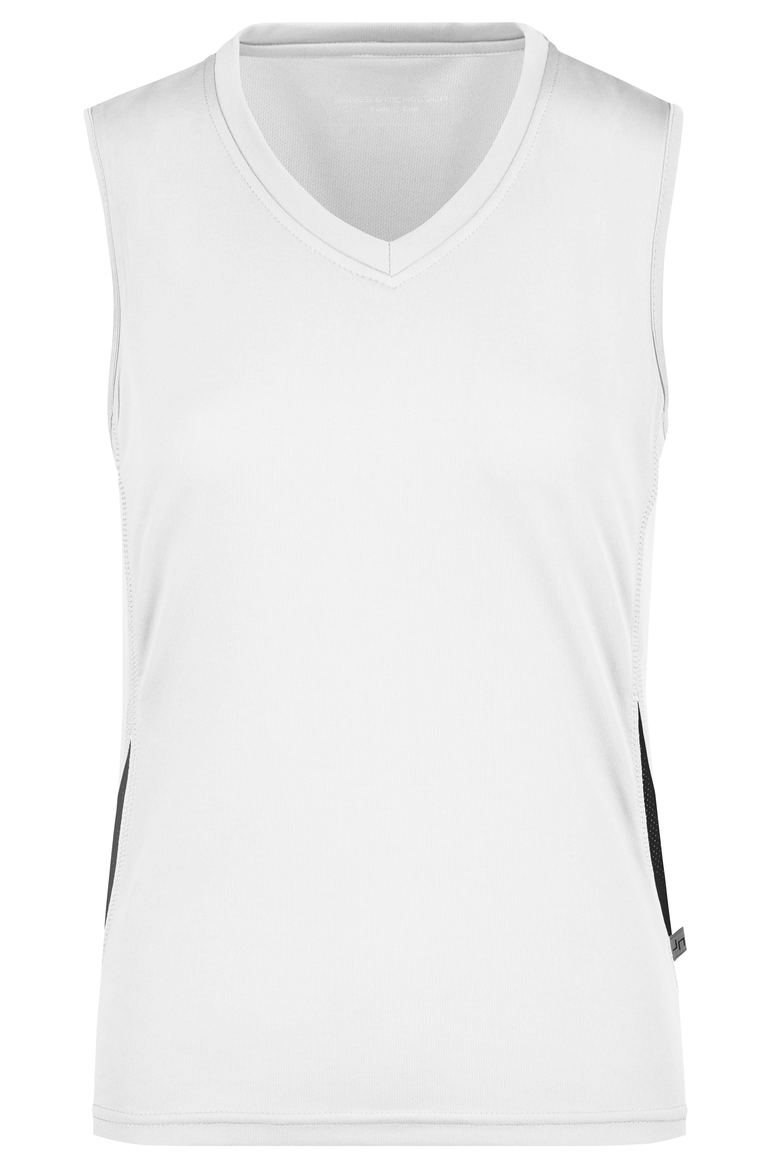 JN315 - Ladies' Running Tank in white/black Größe S von Daiber
