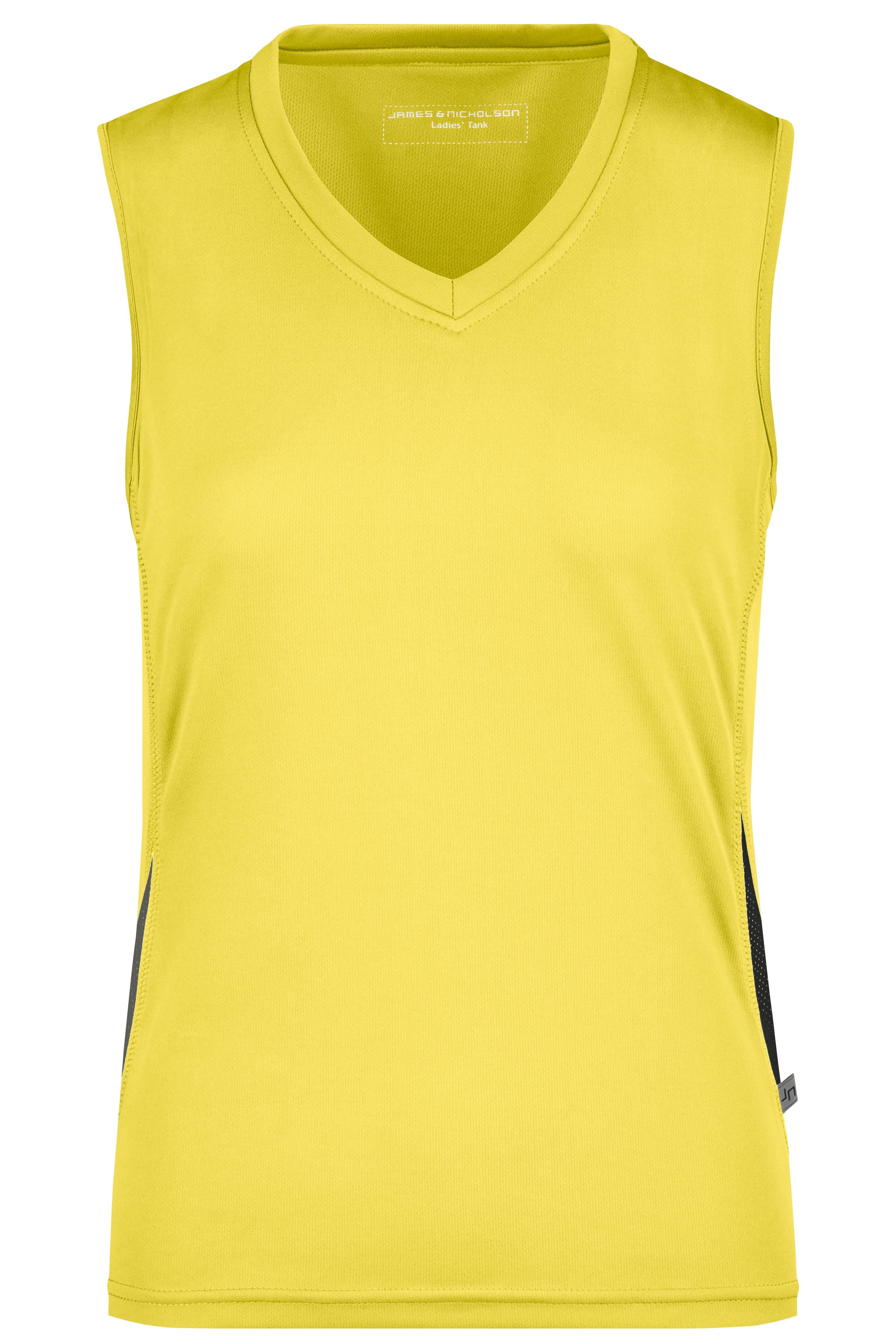 JN315 - Ladies' Running Tank in yellow/black Größe S von Daiber