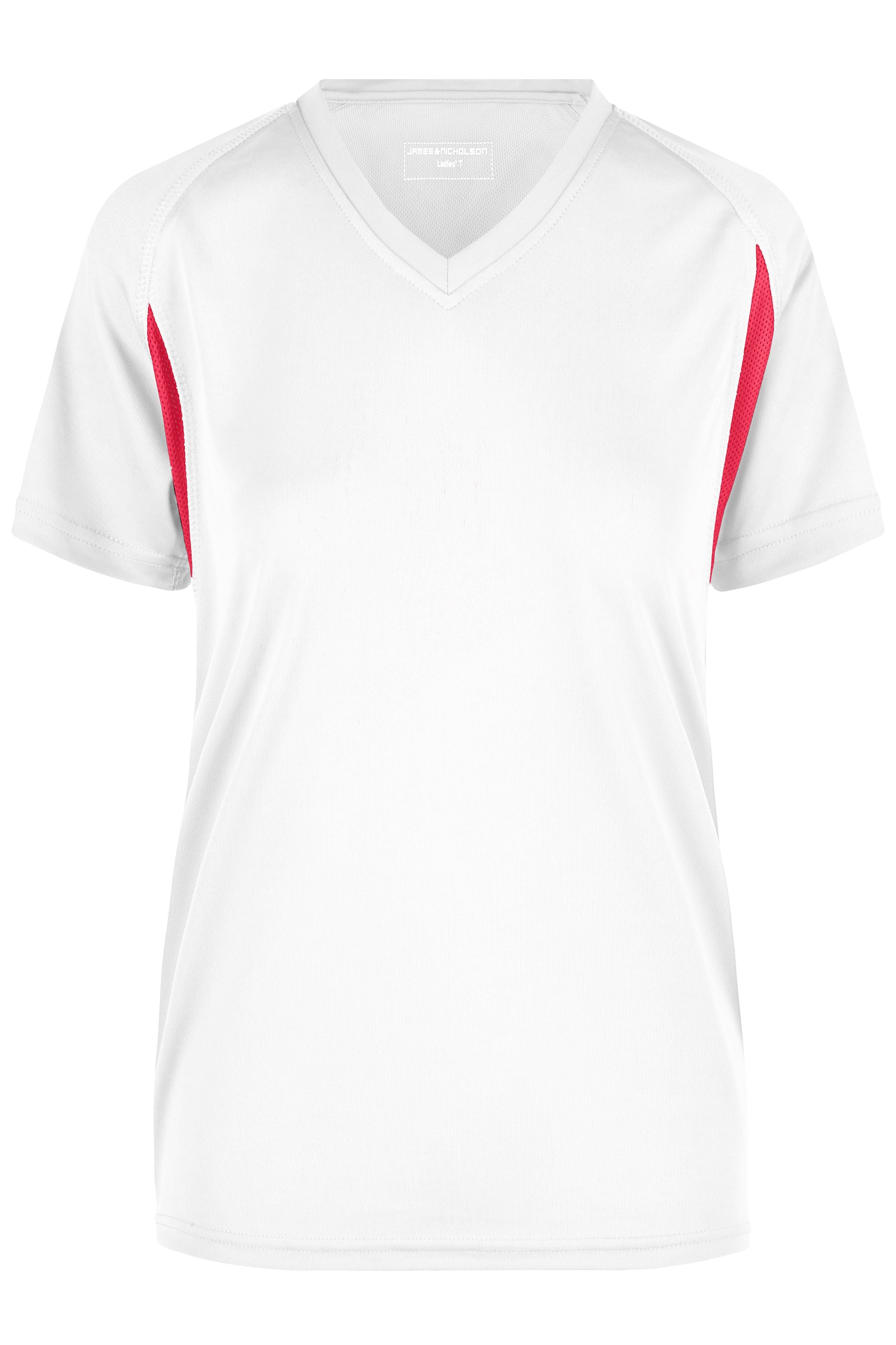 JN316 - Ladies' Running-T in white/red Größe XS von Daiber
