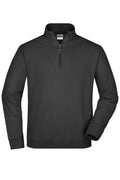 JN352 - Round-Neck Zip in black Größe S von Daiber
