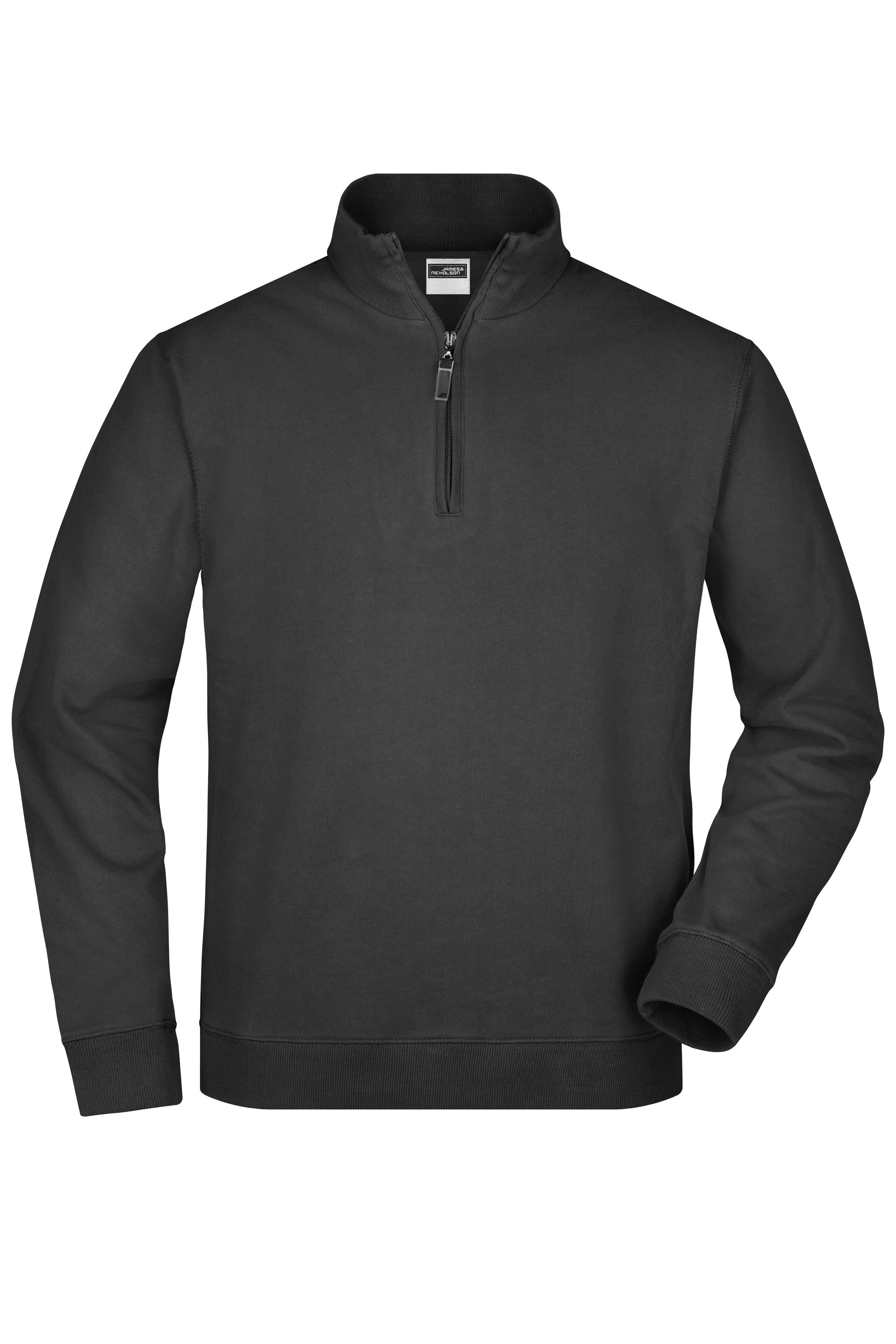 JN352 - Round-Neck Zip in black Größe S von Daiber