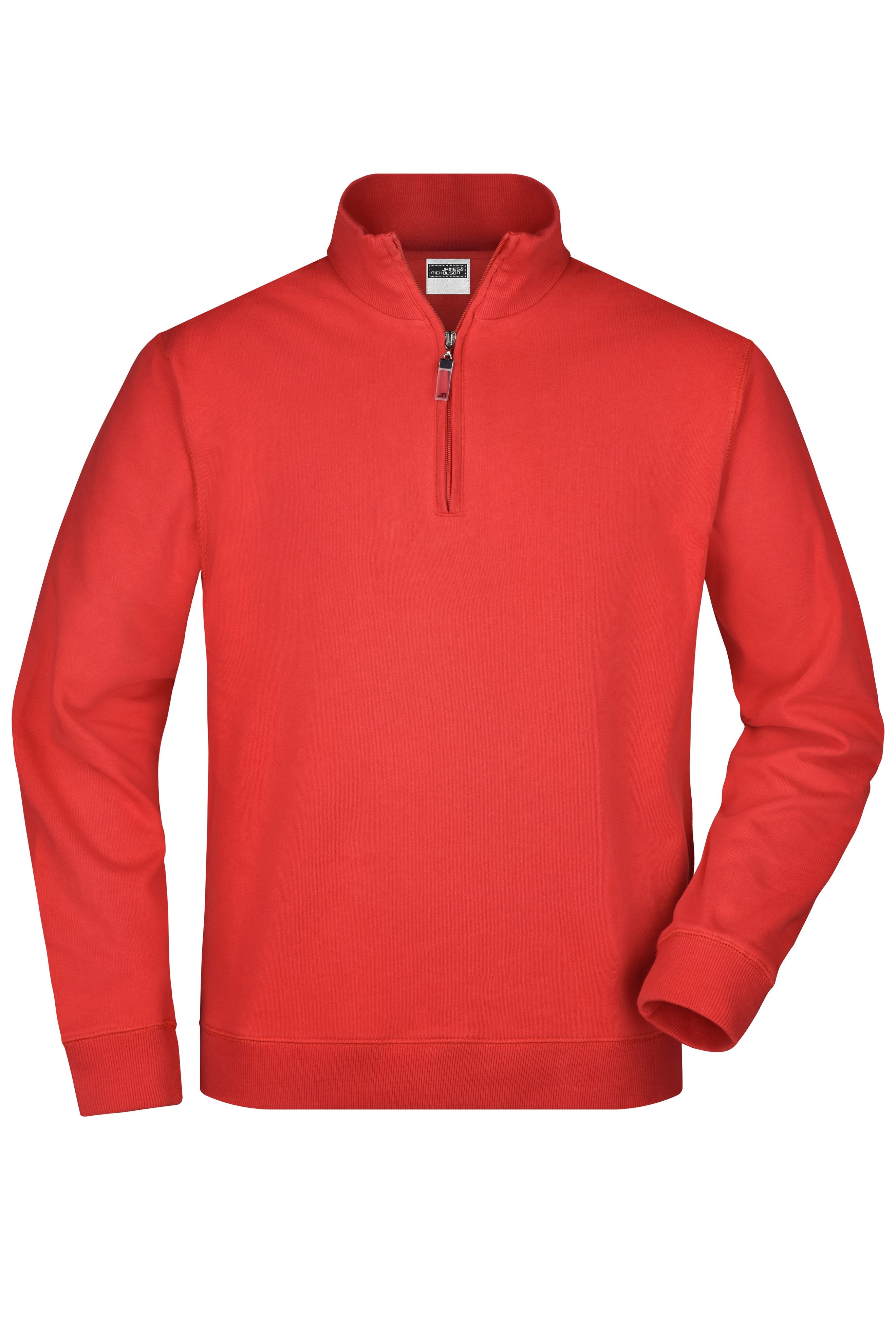 JN352 - Round-Neck Zip in red Größe S von Daiber