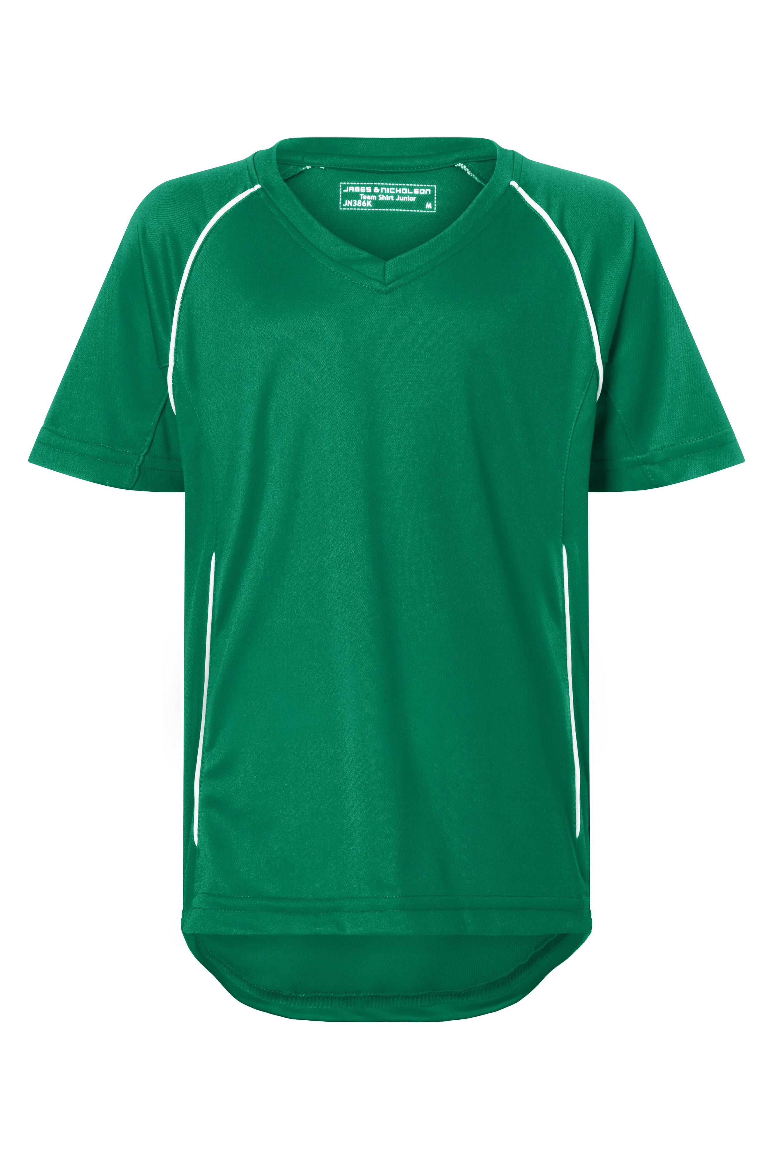 JN386K - Team Shirt Junior in green/white Größe XS von Daiber