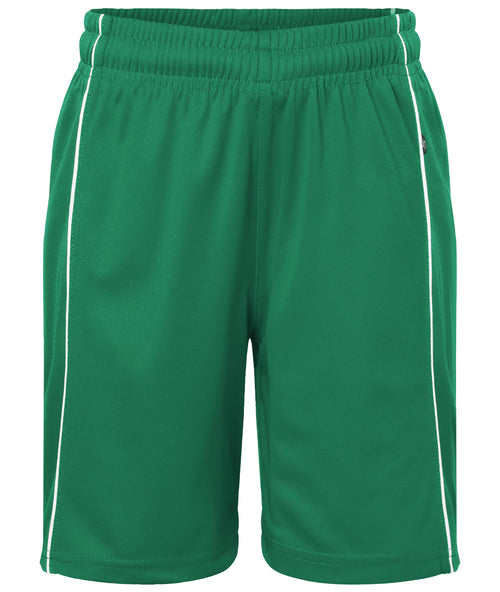 JN387K - Basic Team Shorts Junior in green/white Größe XS von Daiber