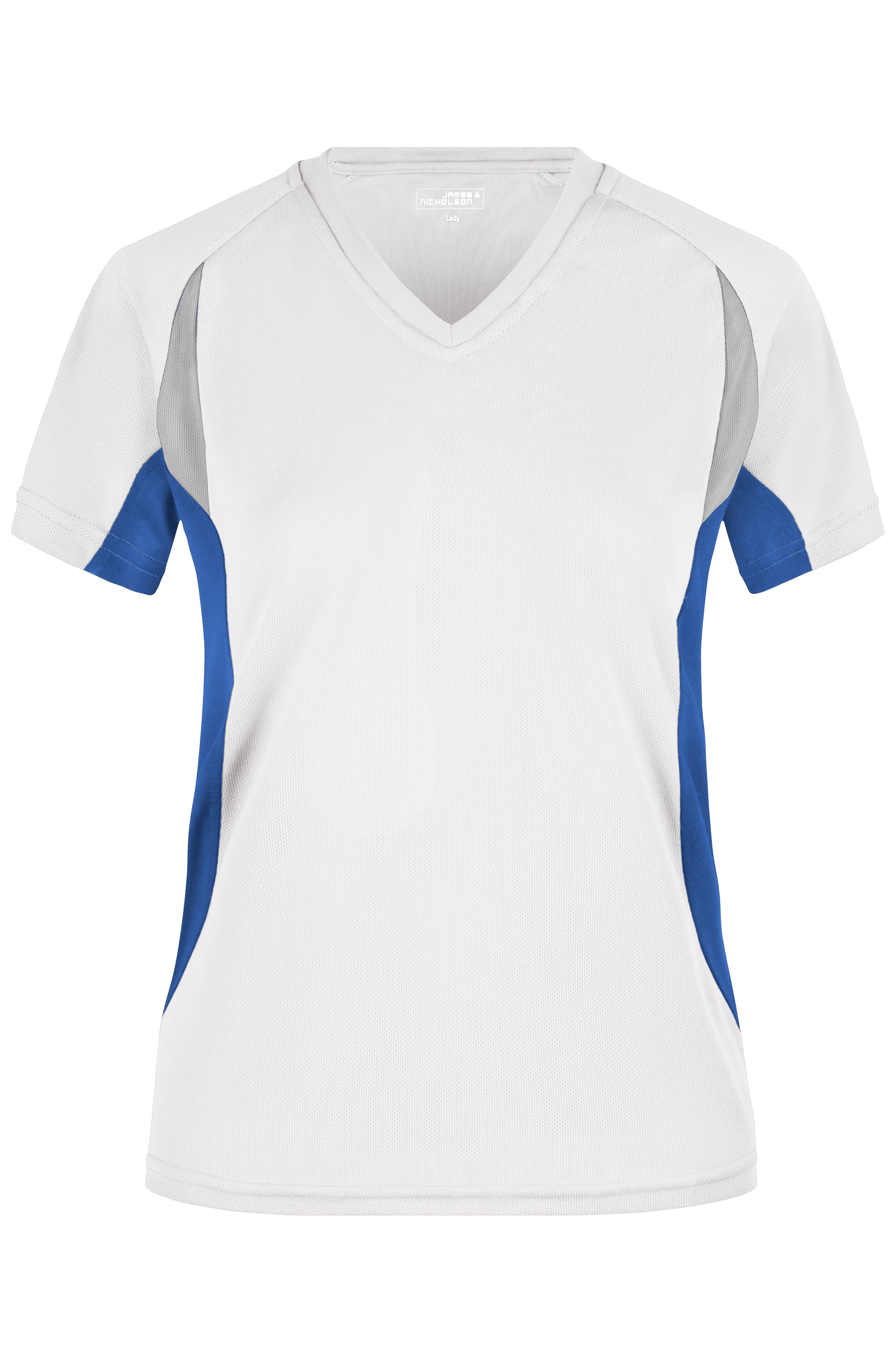 JN390 - Ladies' Running-T in white/royal Größe S von Daiber