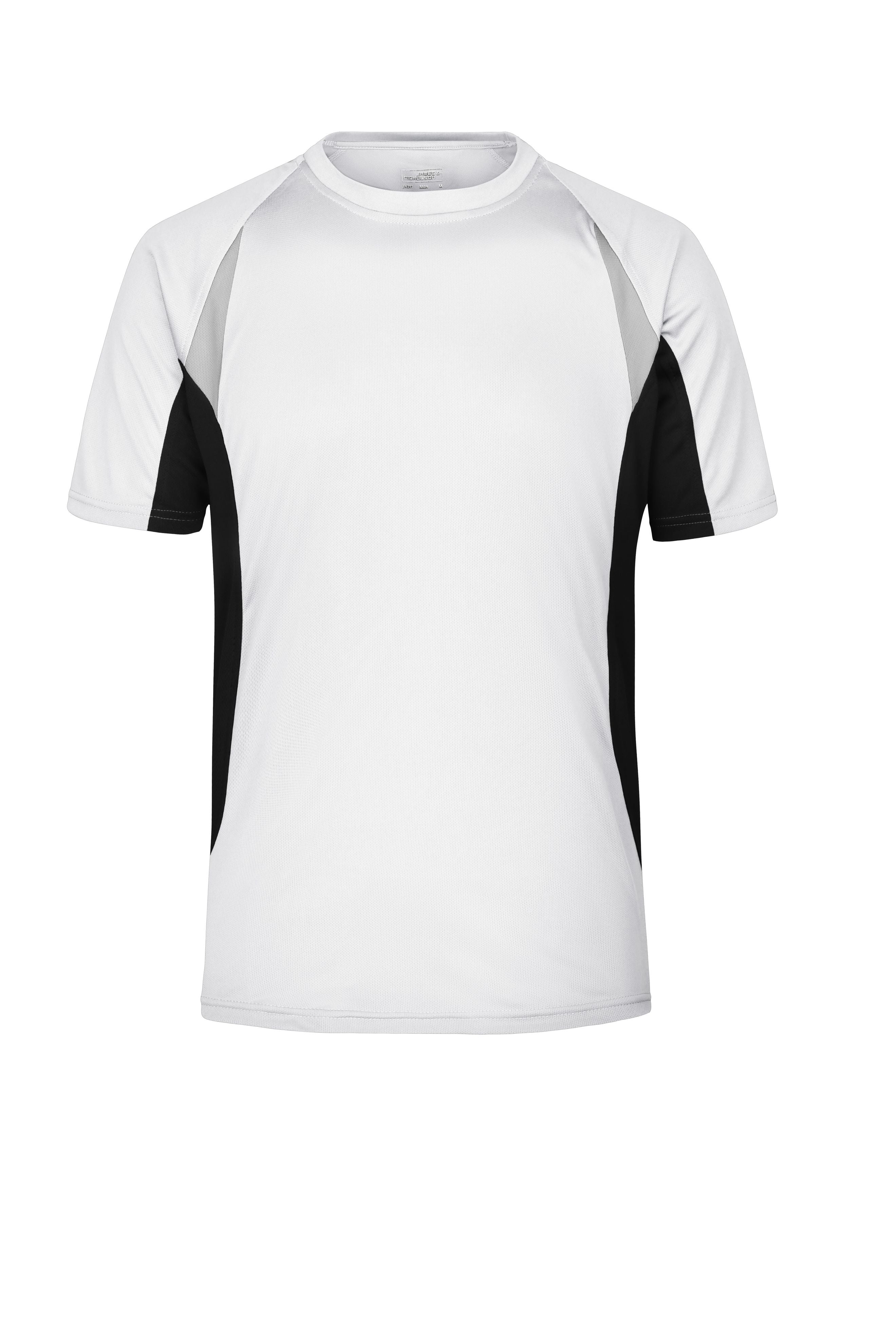 JN391 - Men's Running-T in white/black Größe S von Daiber