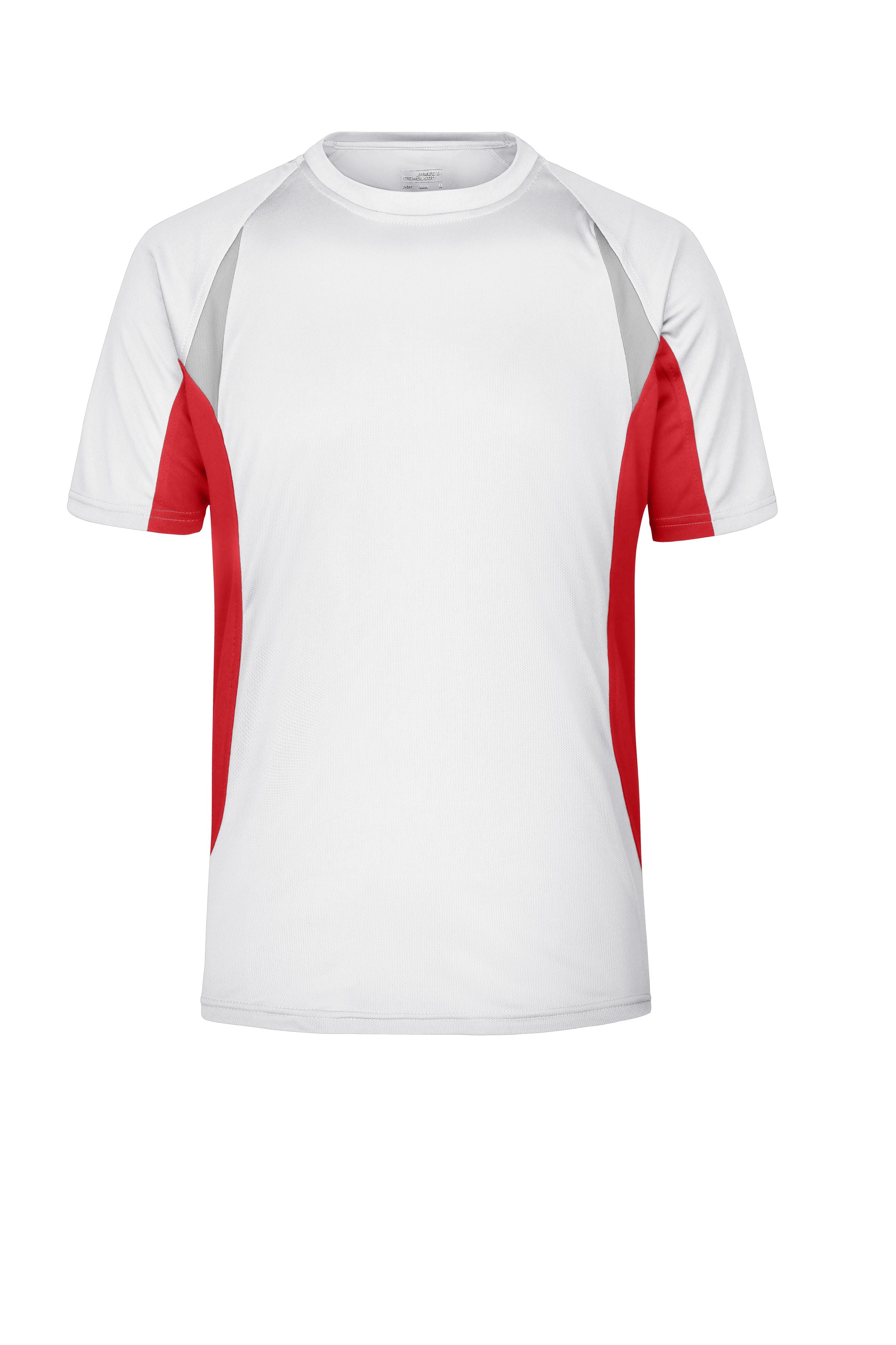 JN391 - Men's Running-T in white/red Größe S von Daiber