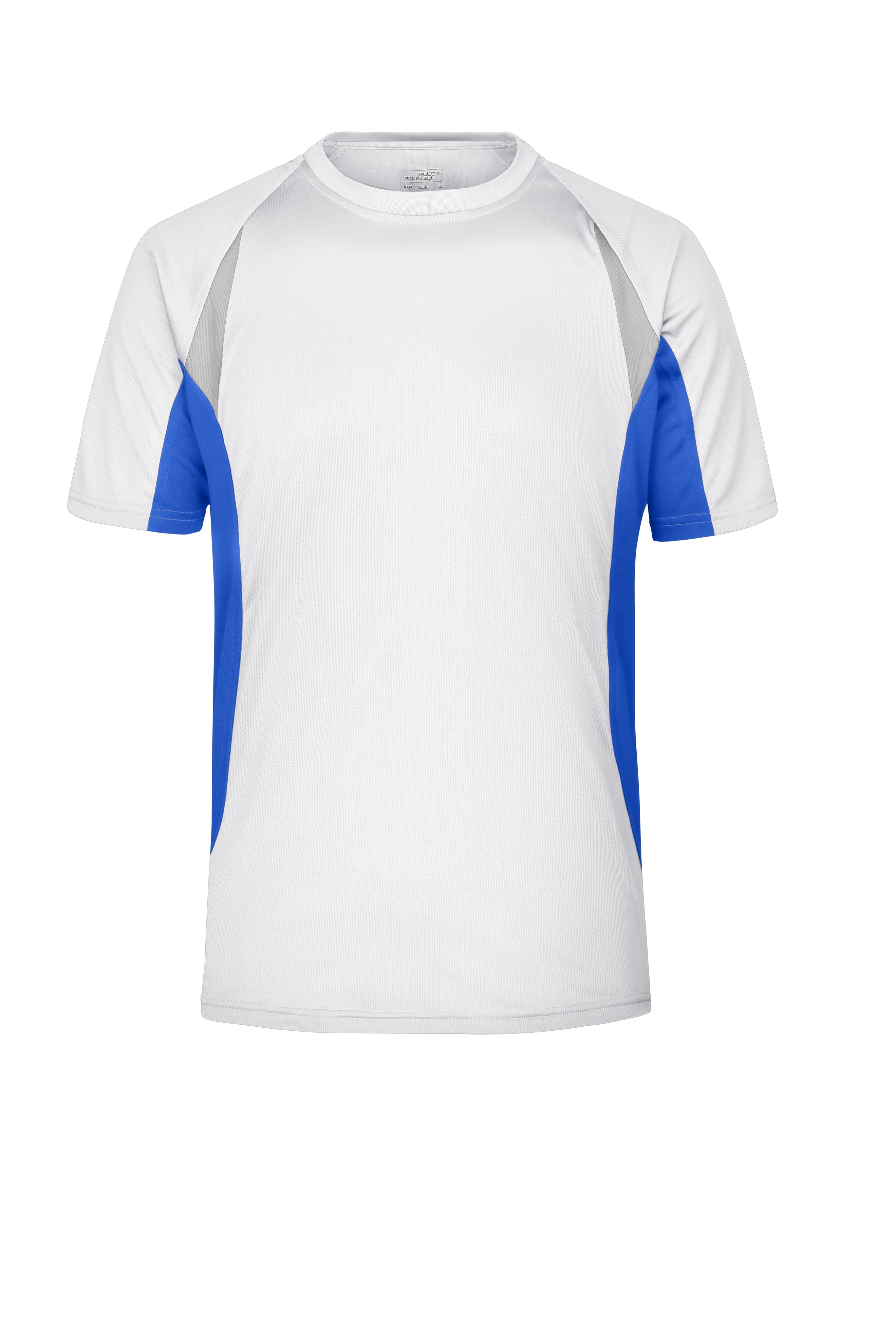 JN391 - Men's Running-T in white/royal Größe S von Daiber