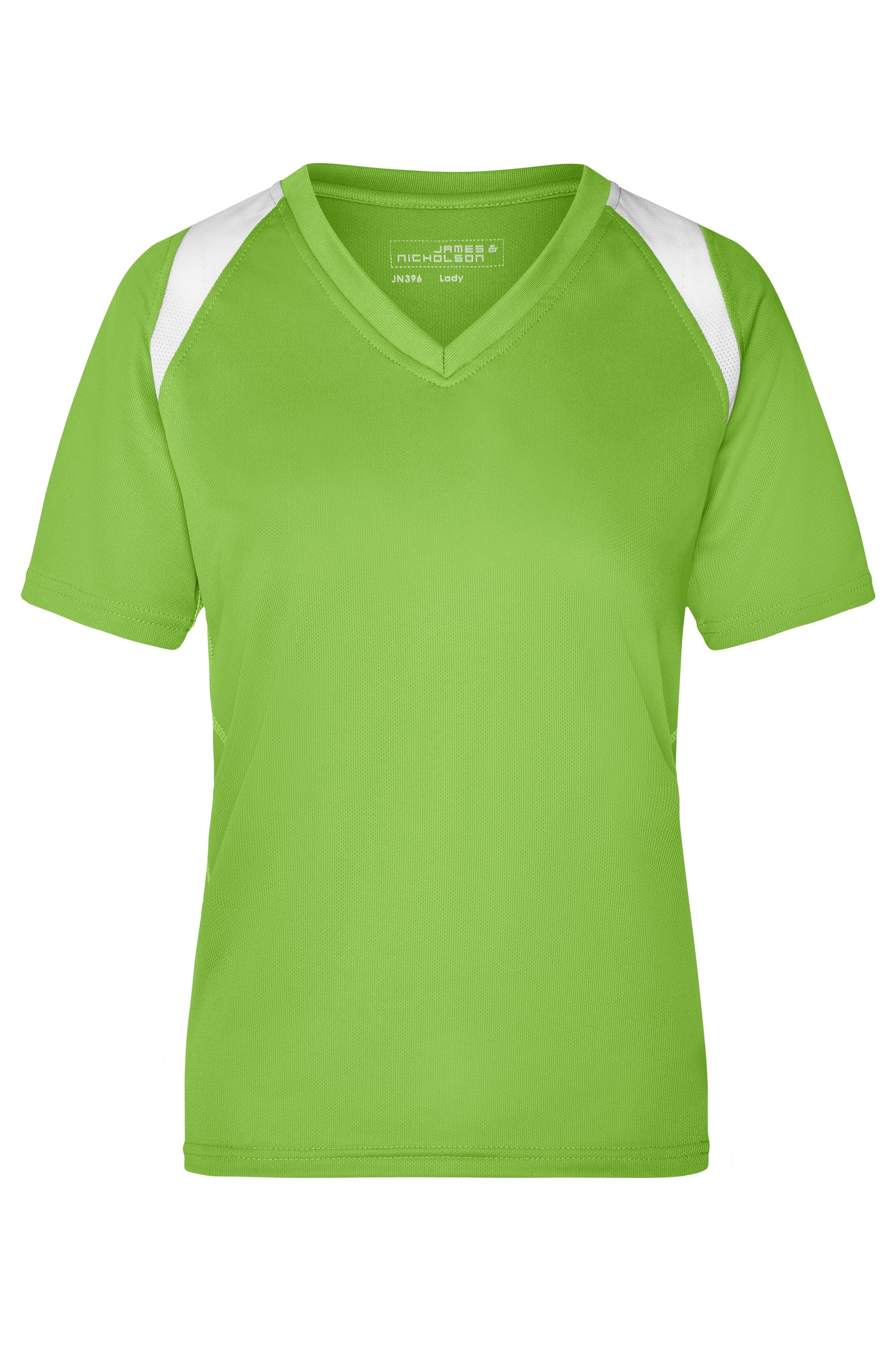 JN396 - Ladies' Running-T in lime-green/white Größe S von Daiber