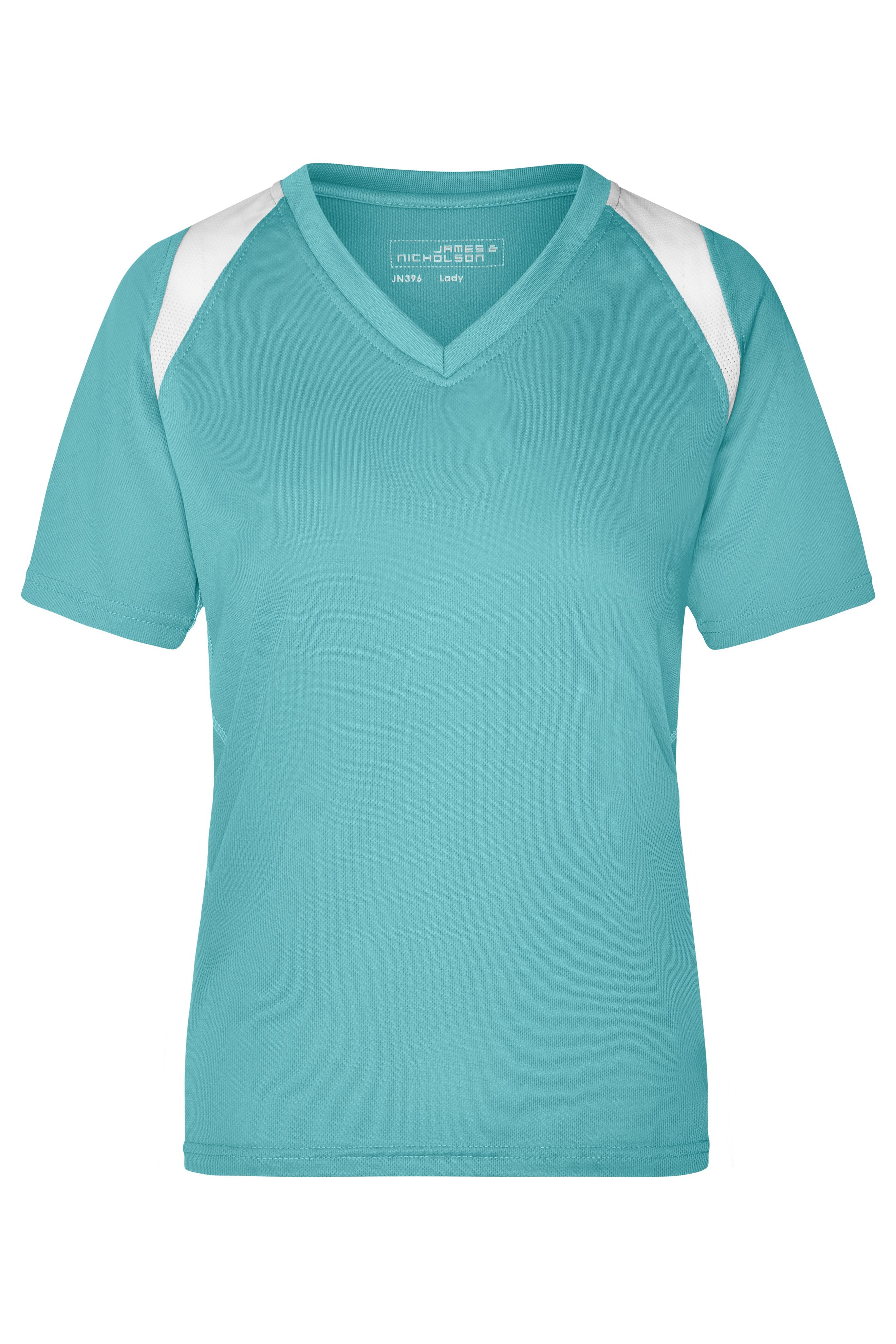 JN396 - Ladies' Running-T in mint/white Größe S von Daiber