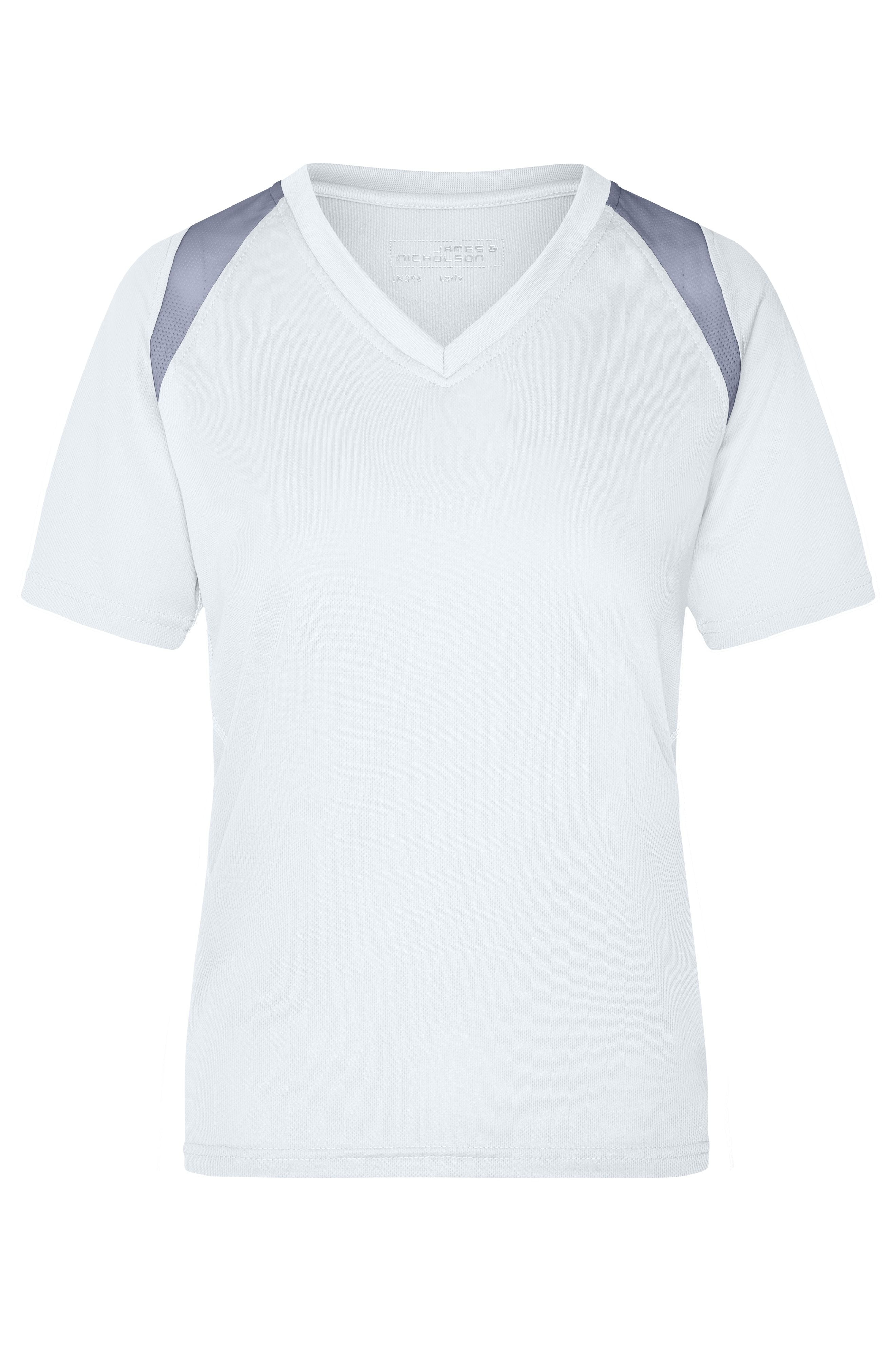 JN396 - Ladies' Running-T in white/silver Größe S von Daiber