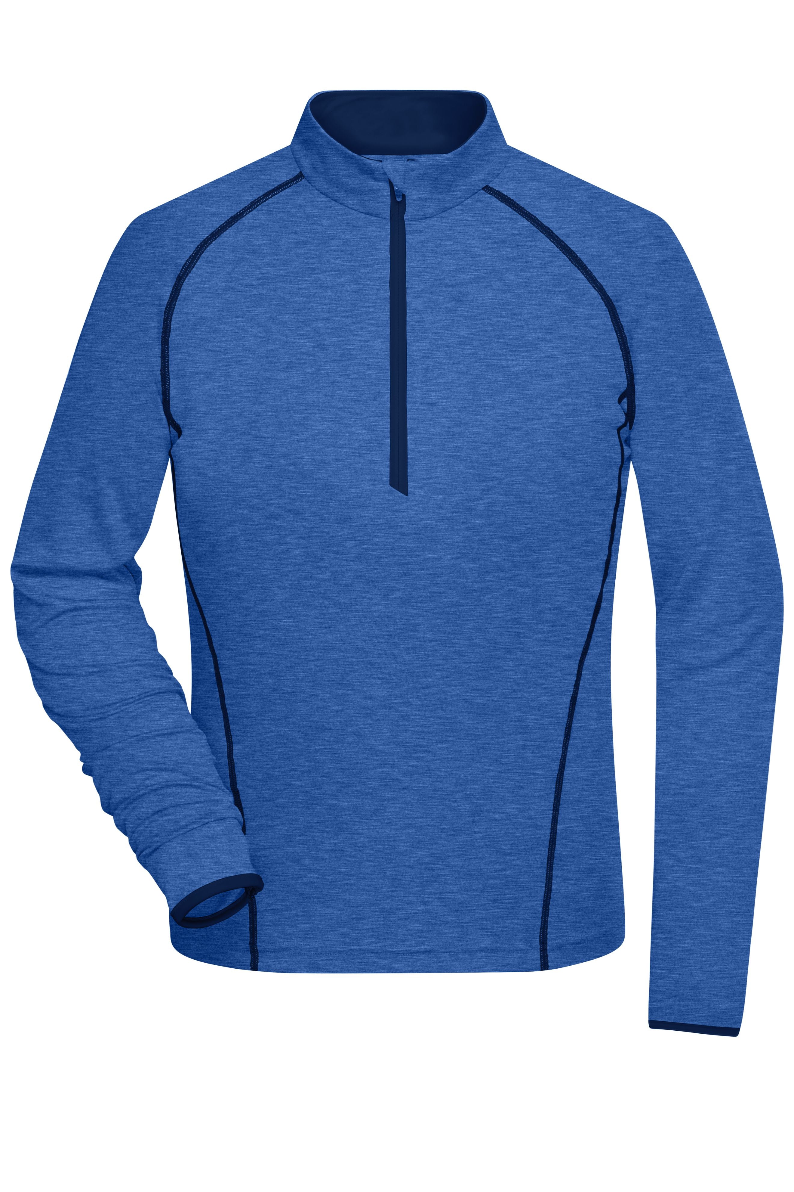 JN497 - Ladies' Sports Shirt Longsleeve in blue-melange/navy Größe XS von Daiber