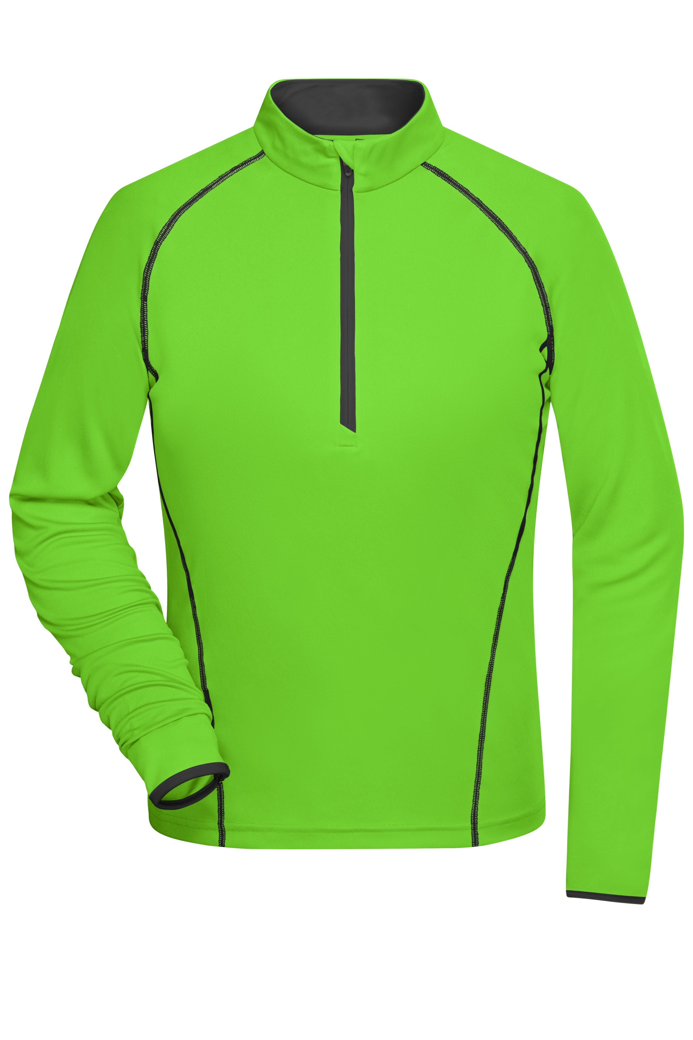 JN497 - Ladies' Sports Shirt Longsleeve in bright-green/black Größe XS von Daiber