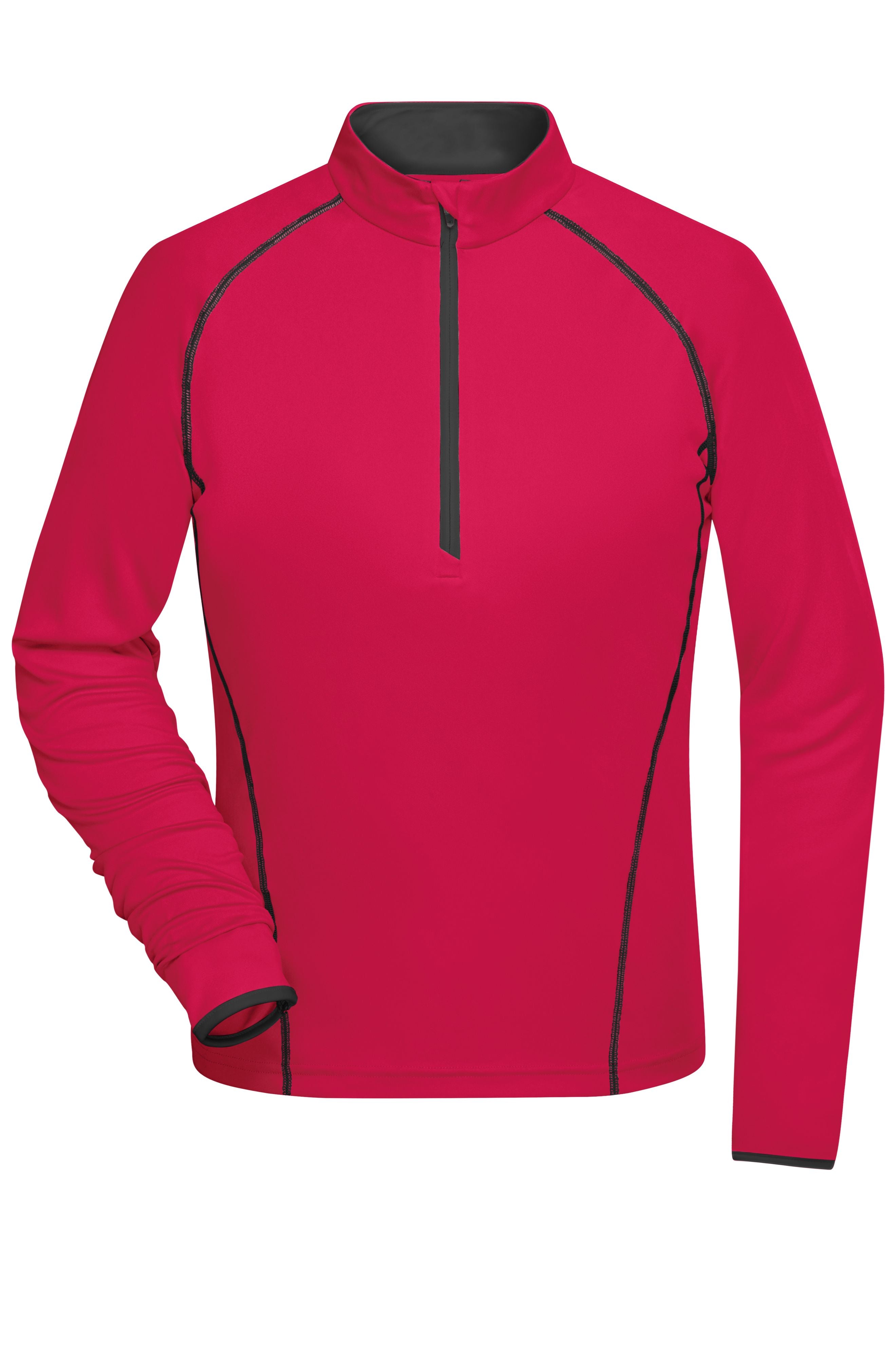 JN497 - Ladies' Sports Shirt Longsleeve in bright-pink/titan Größe XS von Daiber
