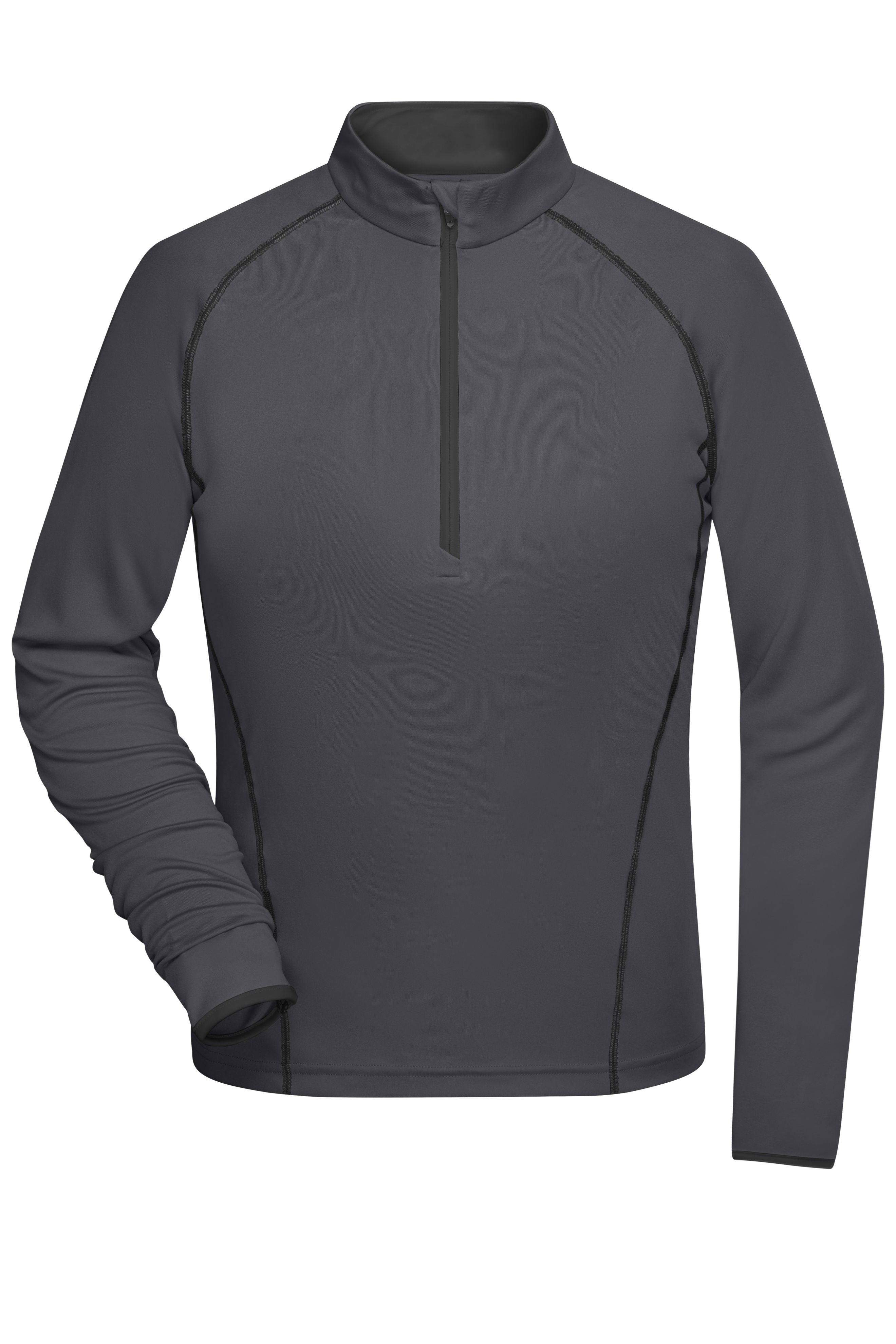 JN497 - Ladies' Sports Shirt Longsleeve in titan/black Größe XS von Daiber