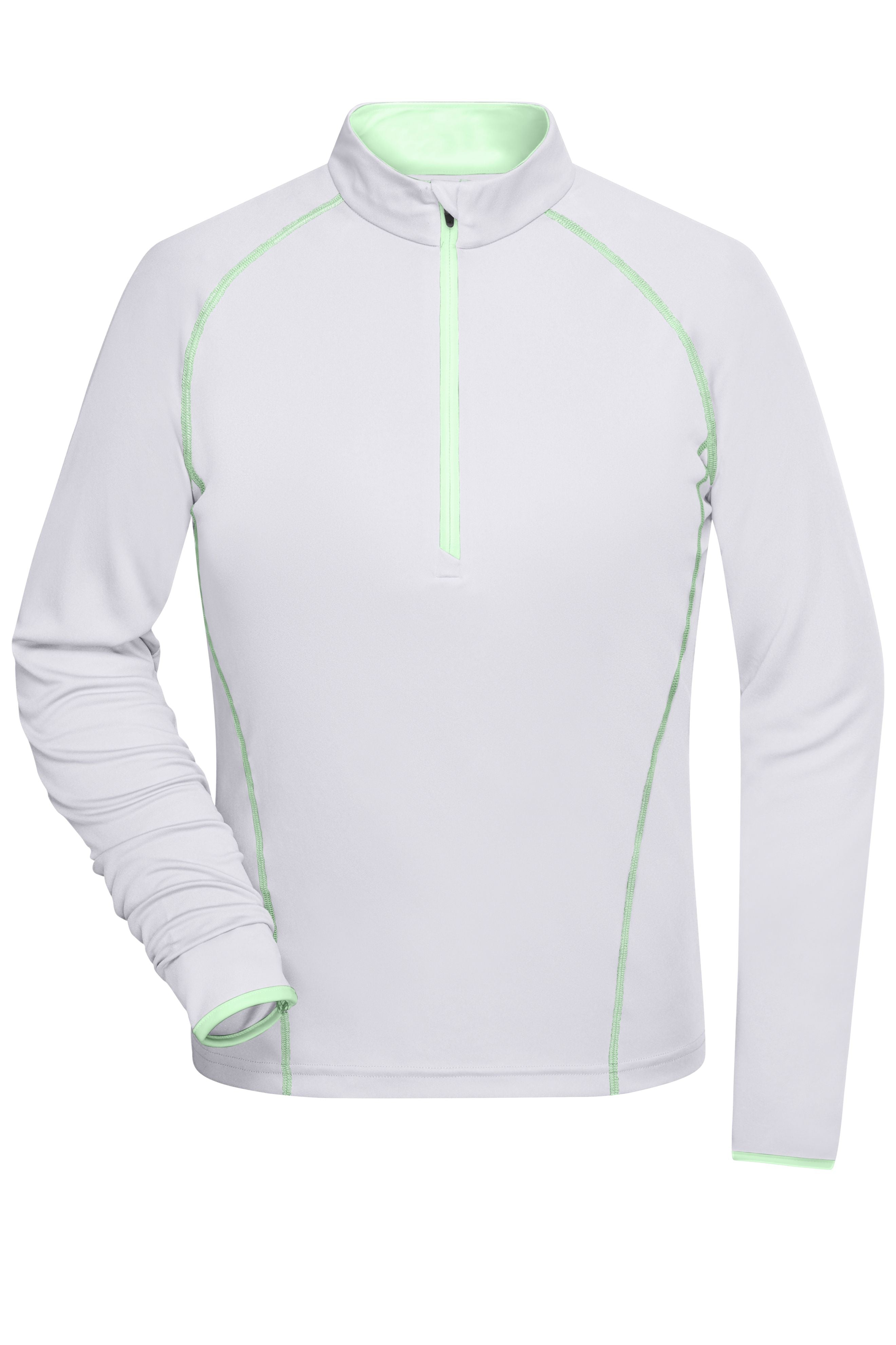 JN497 - Ladies' Sports Shirt Longsleeve in white/bright-green Größe XS von Daiber