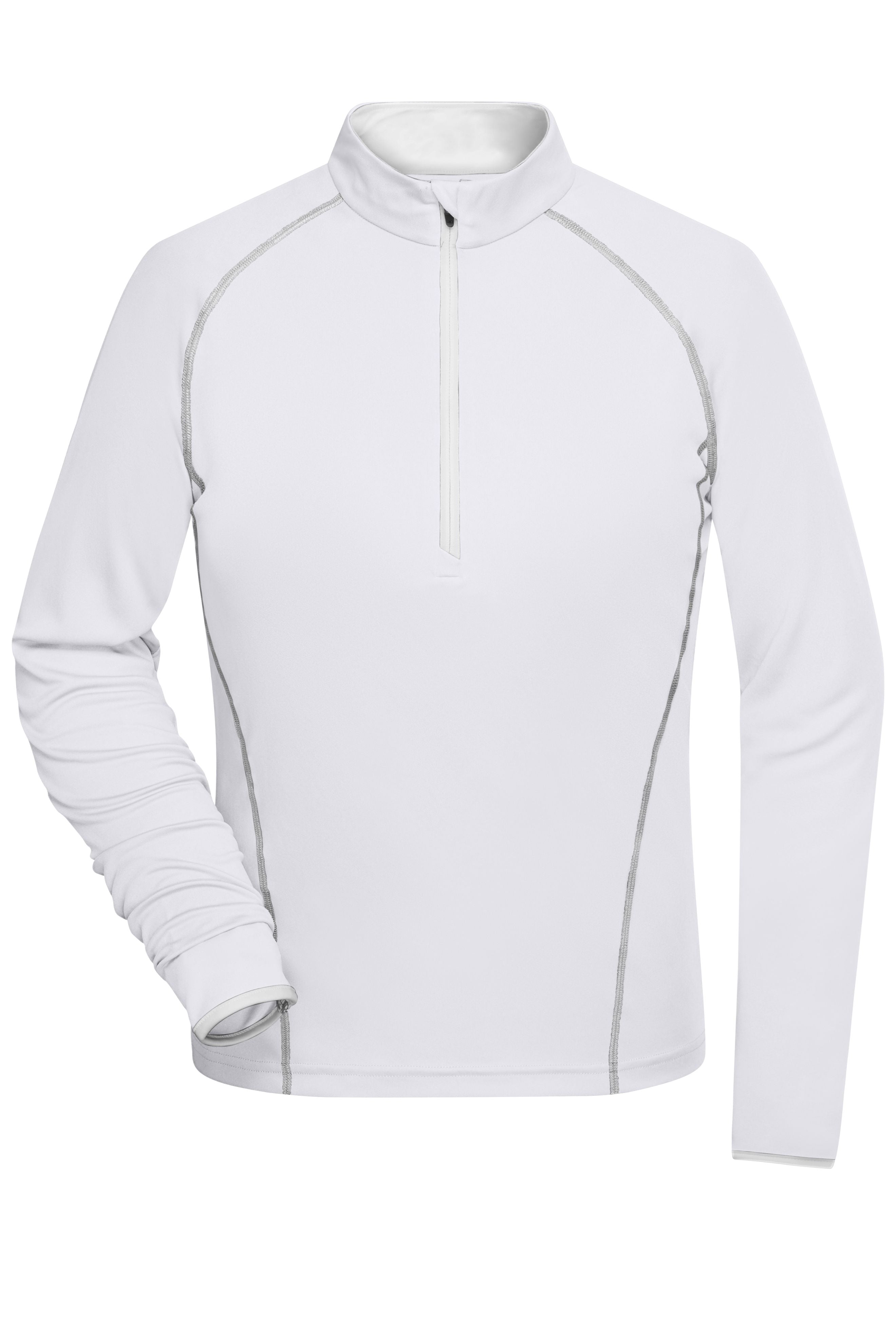 JN497 - Ladies' Sports Shirt Longsleeve in white/silver Größe XS von Daiber