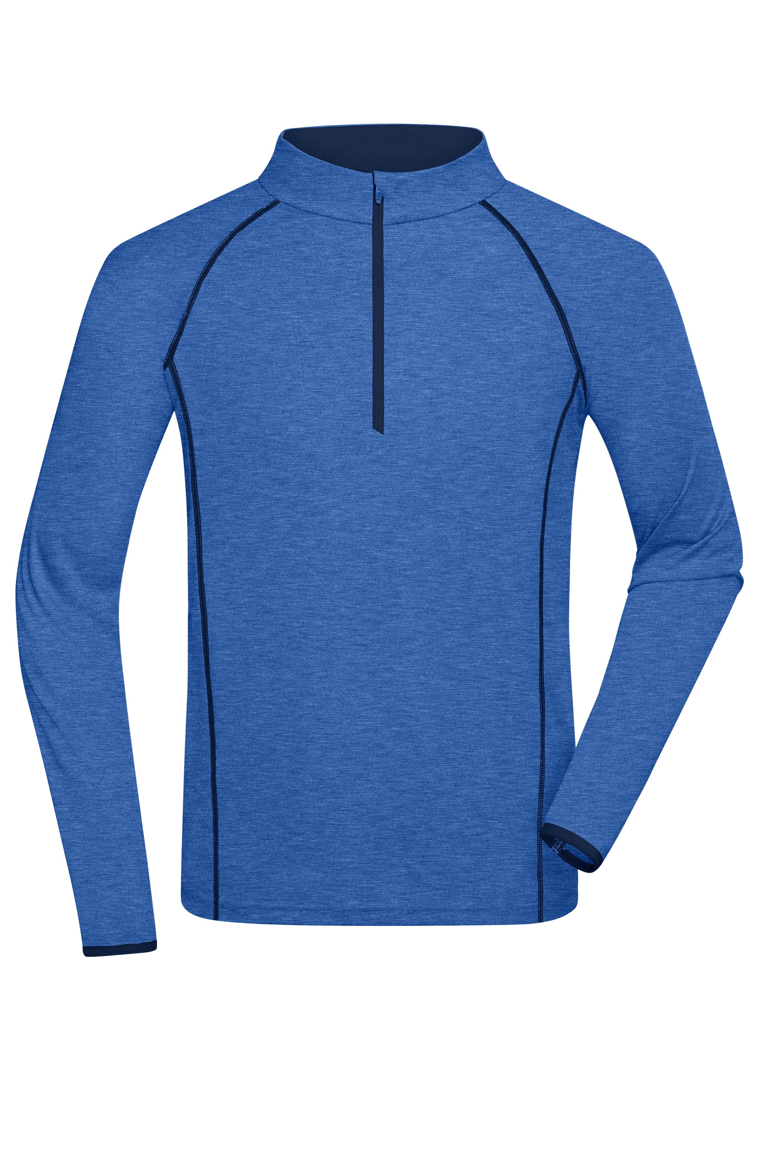 JN498 - Men's Sports Shirt Longsleeve in blue-melange/navy Größe S von Daiber