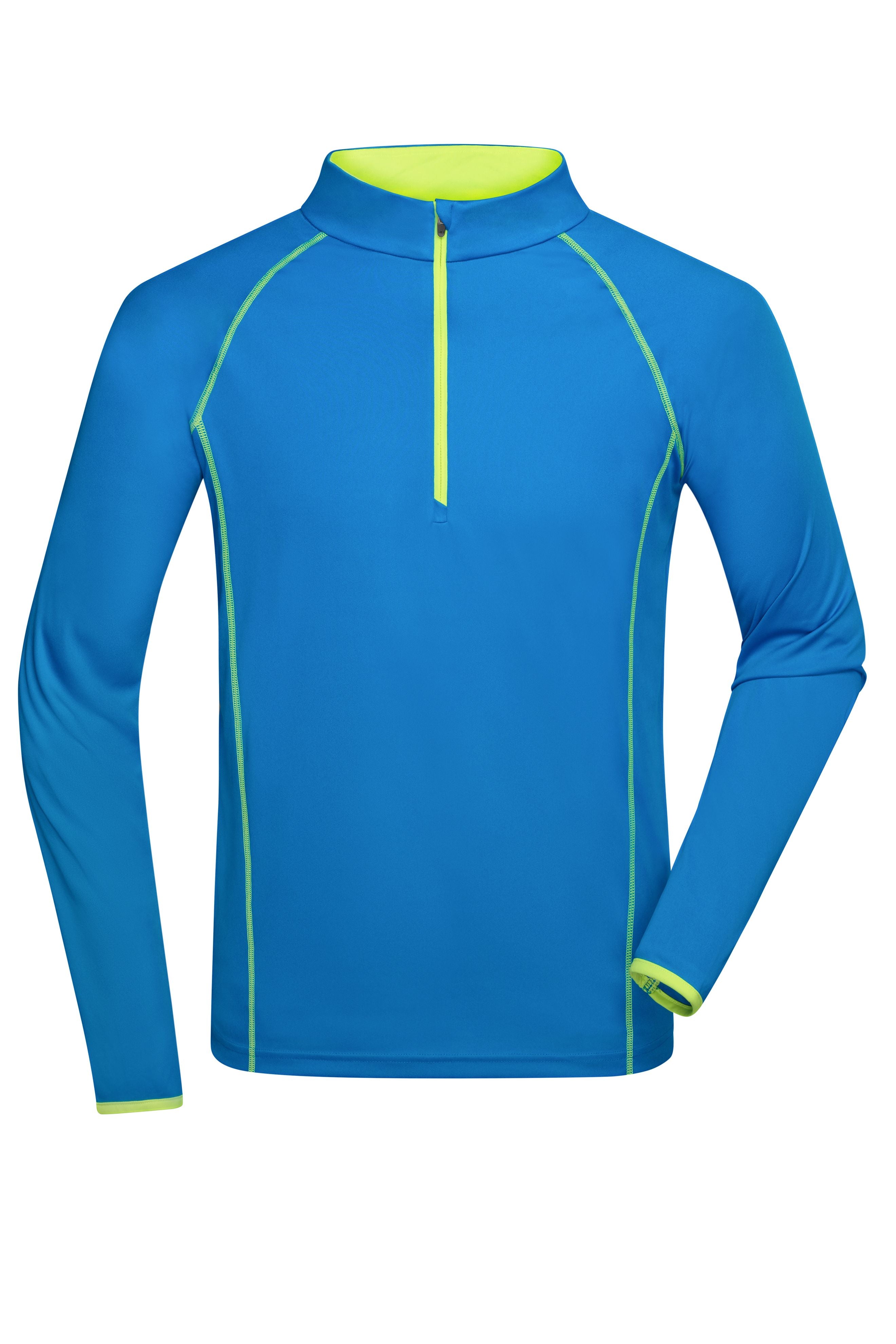 JN498 - Men's Sports Shirt Longsleeve in bright-blue/bright-yellow Größe S von Daiber