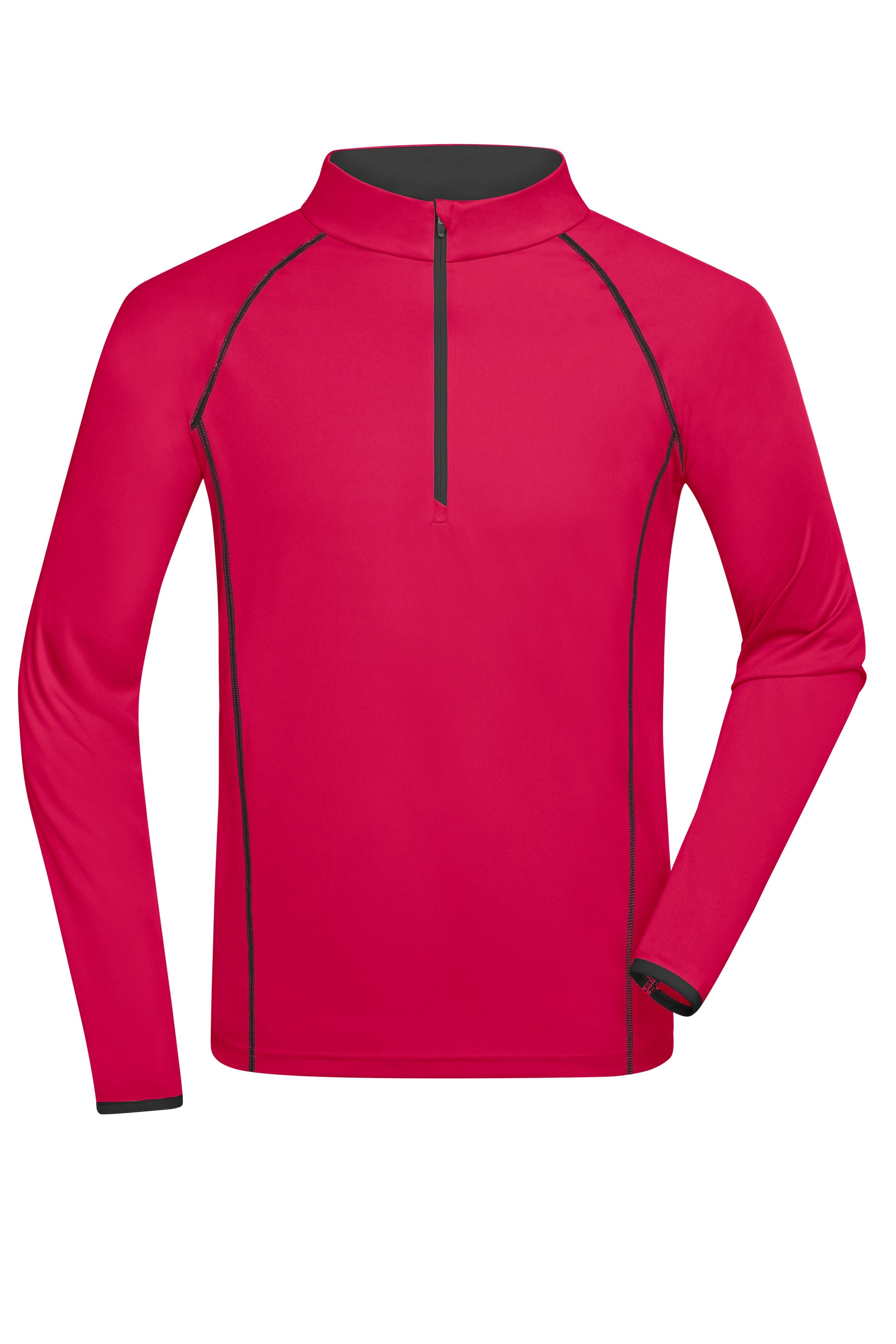 JN498 - Men's Sports Shirt Longsleeve in bright-pink/titan Größe S von Daiber