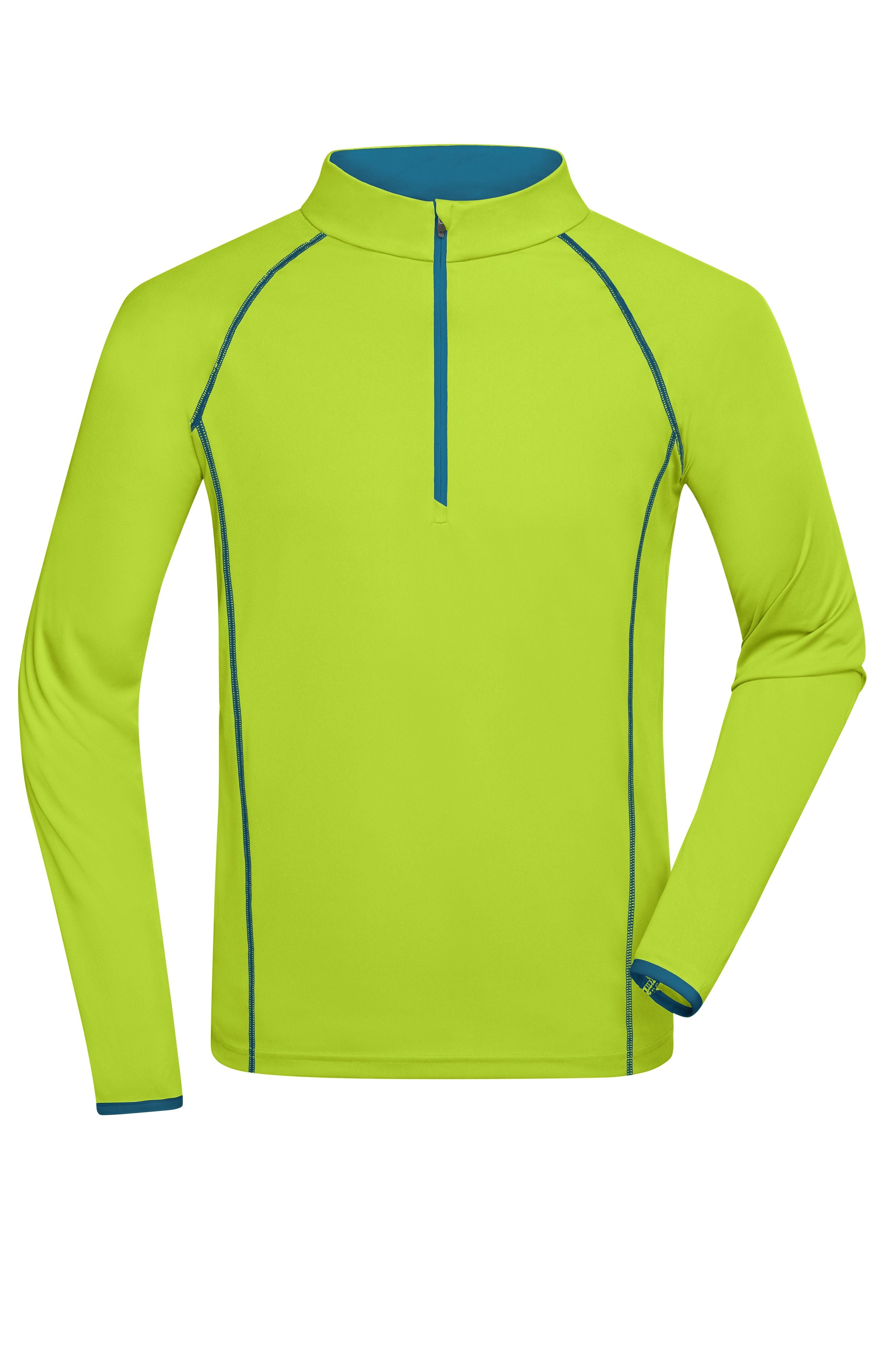 JN498 - Men's Sports Shirt Longsleeve in bright-yellow/bright-blue Größe S von Daiber