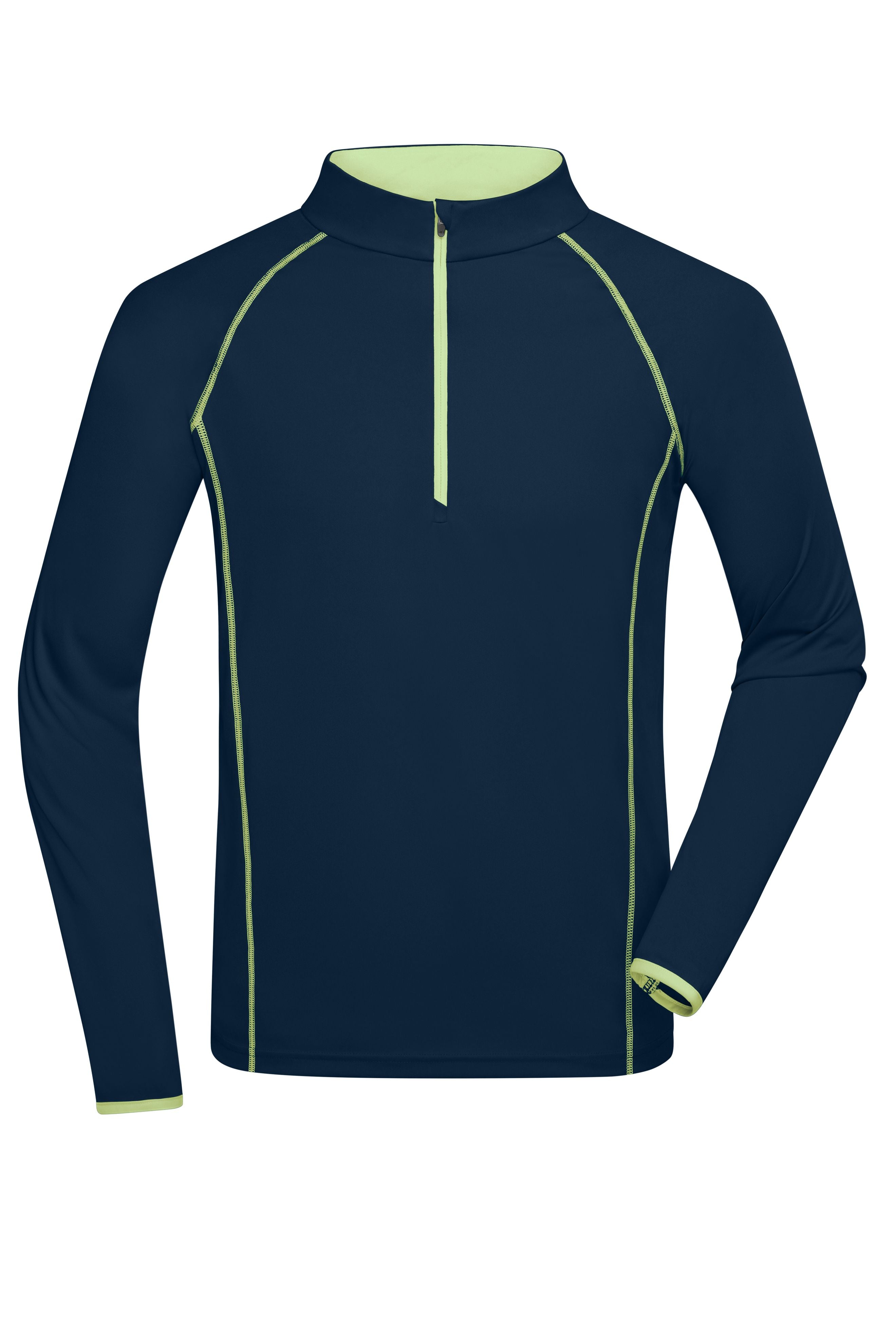 JN498 - Men's Sports Shirt Longsleeve in navy/bright-yellow Größe S von Daiber