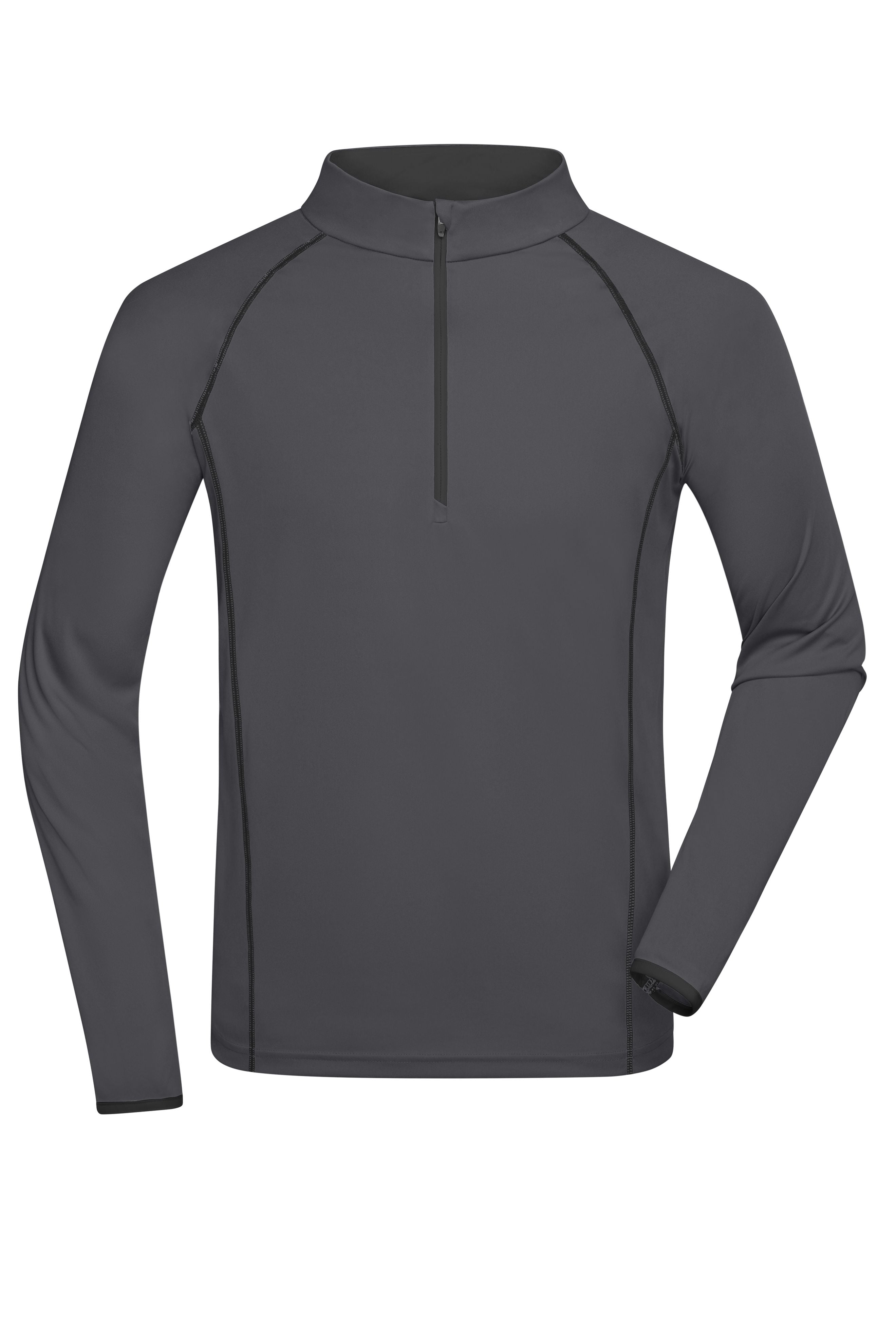JN498 - Men's Sports Shirt Longsleeve in titan/black Größe S von Daiber