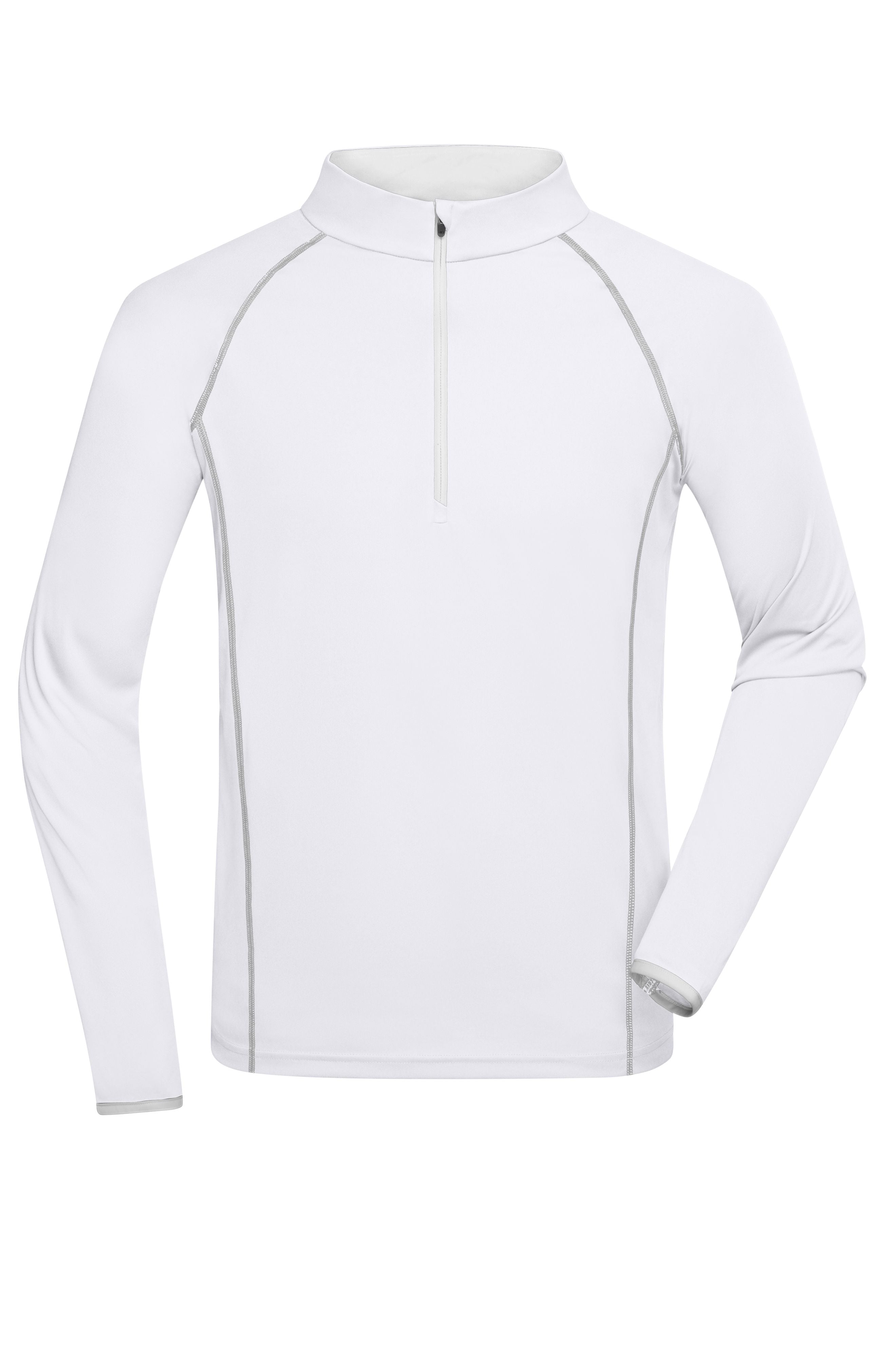 JN498 - Men's Sports Shirt Longsleeve in white/silver Größe S von Daiber