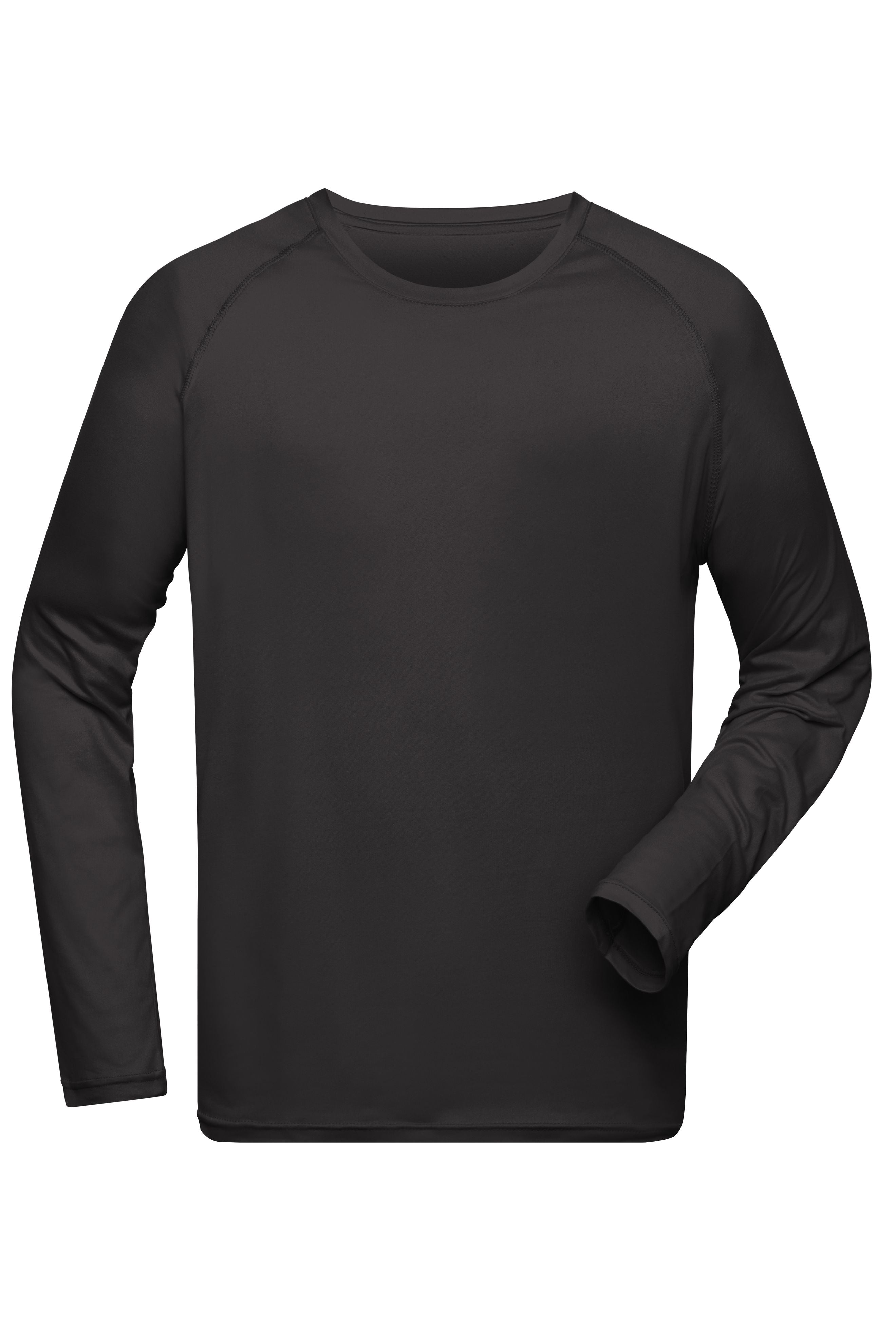 JN522 - Men's Sports Shirt Long-Sleeved in black Größe S von Daiber