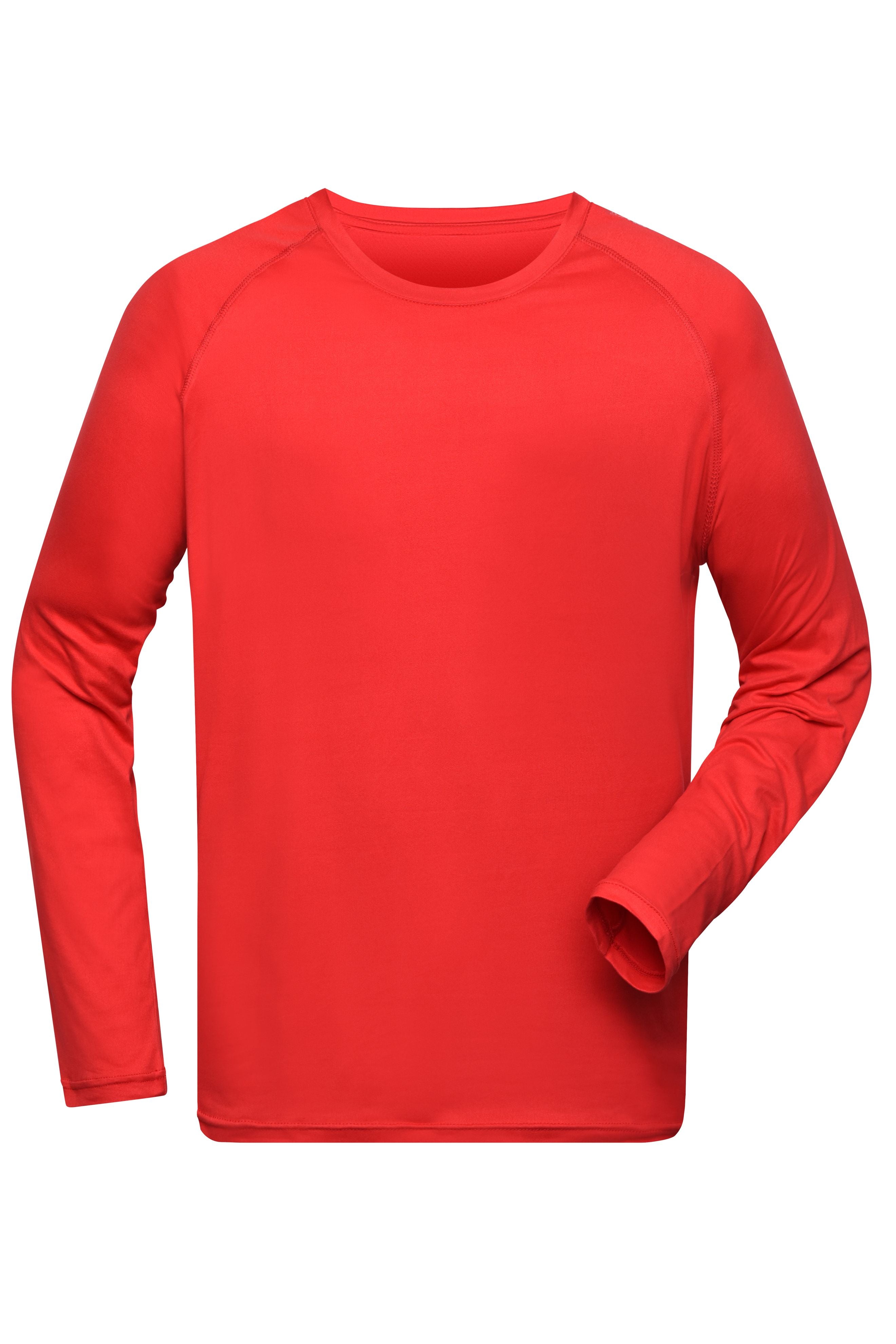 JN522 - Men's Sports Shirt Long-Sleeved in bright-red Größe S von Daiber