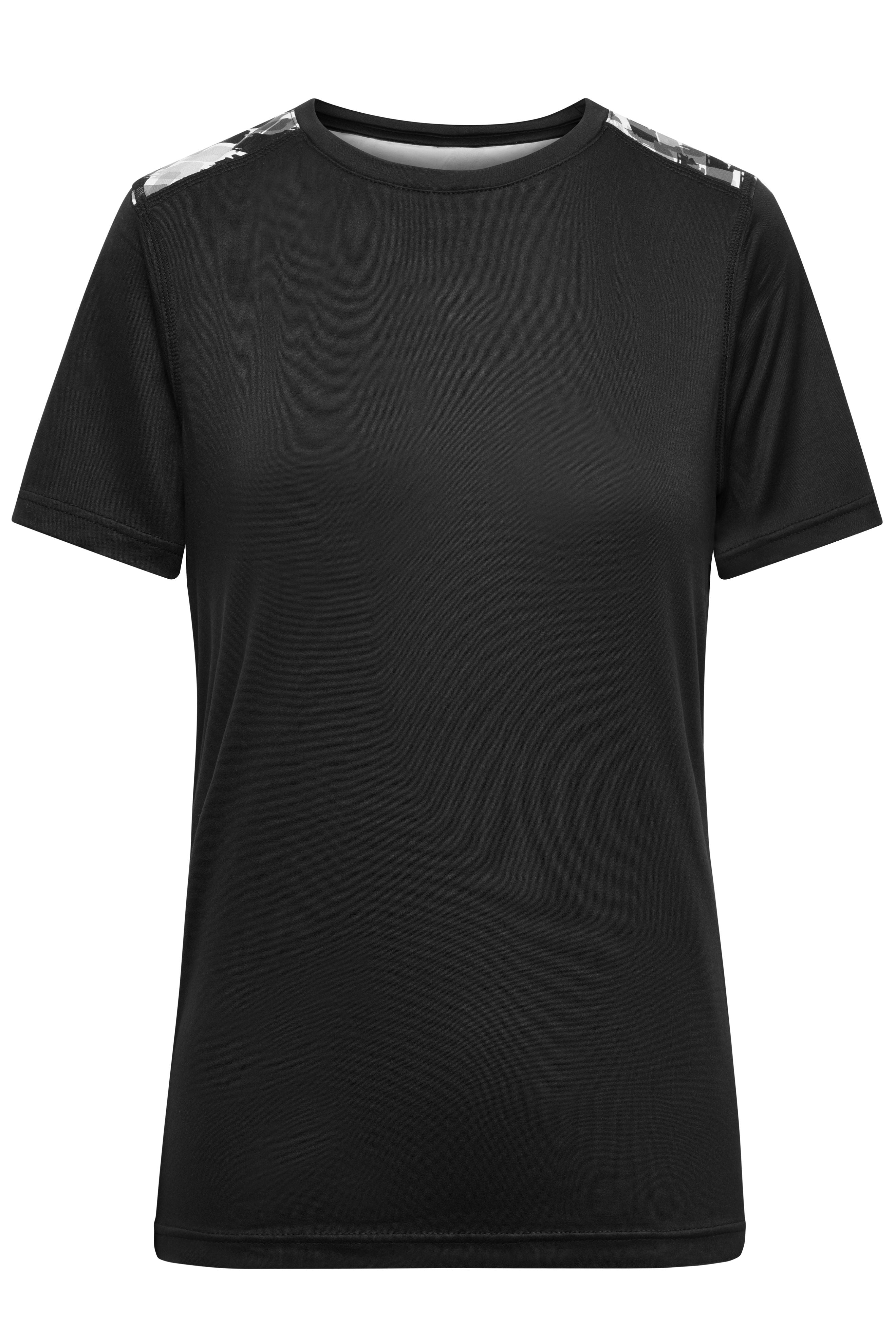 JN523 - Ladies' Sports Shirt in black/black-printed Größe XS von Daiber