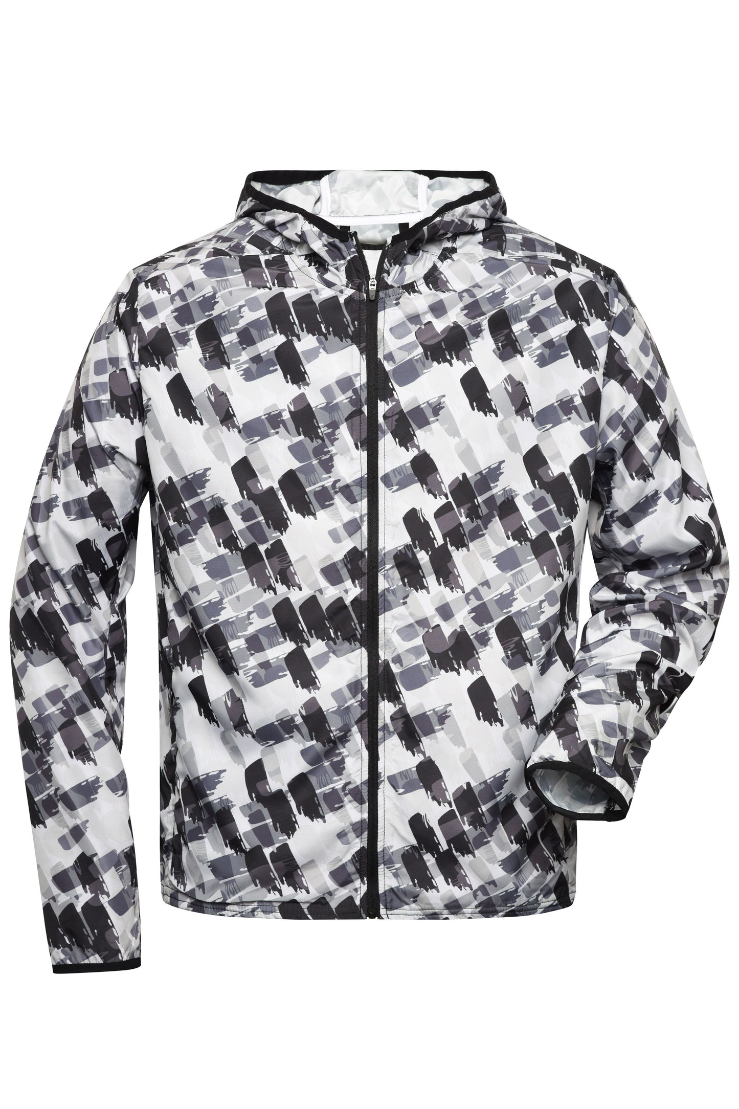 JN534 - Men's Sports Jacket in black-printed Größe S von Daiber