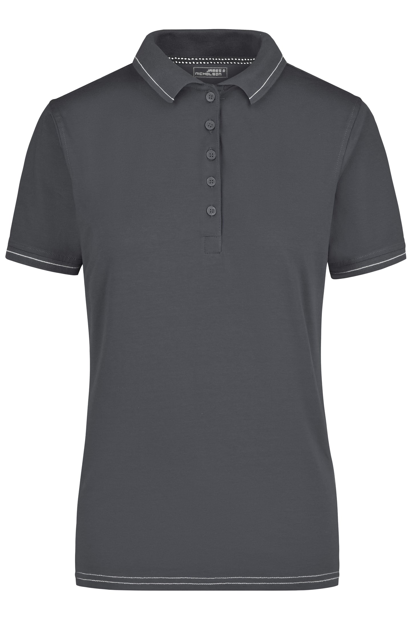 JN568 - Ladies' Elastic Polo in graphite/white Größe S von Daiber