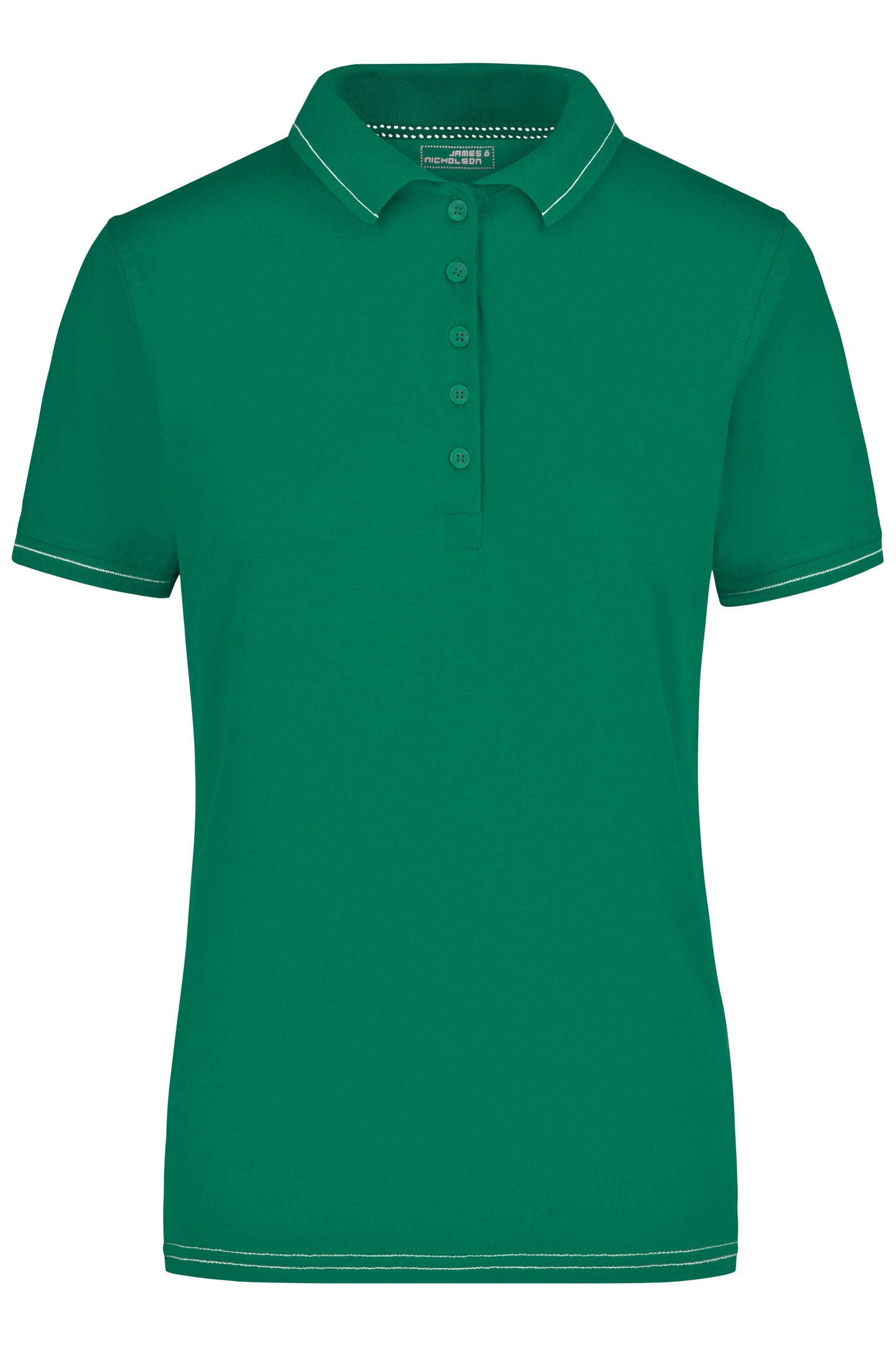 JN568 - Ladies' Elastic Polo in irish-green/white Größe S von Daiber