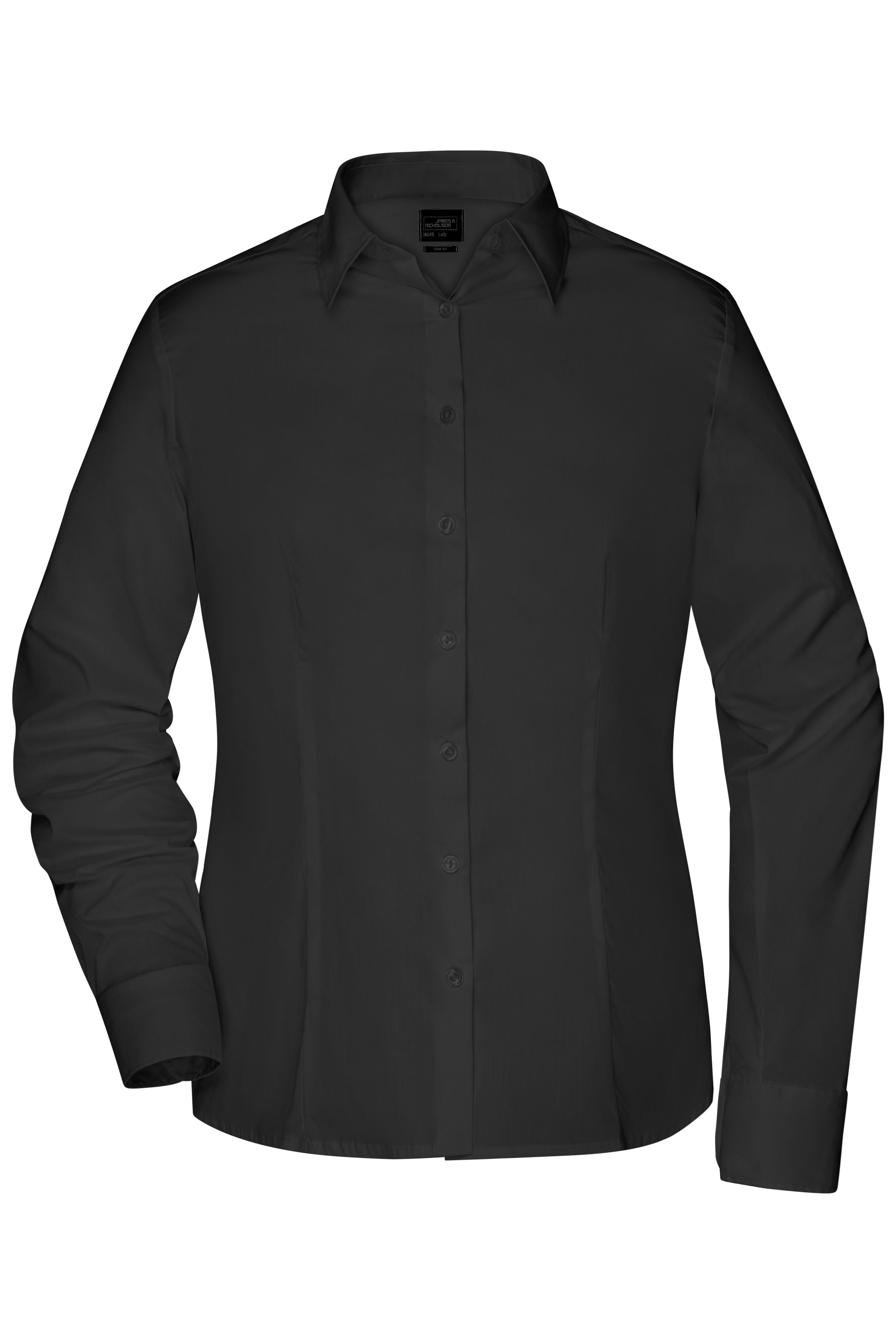 JN645 - Ladies`Shirt Slim Fit in black Größe XS von Daiber