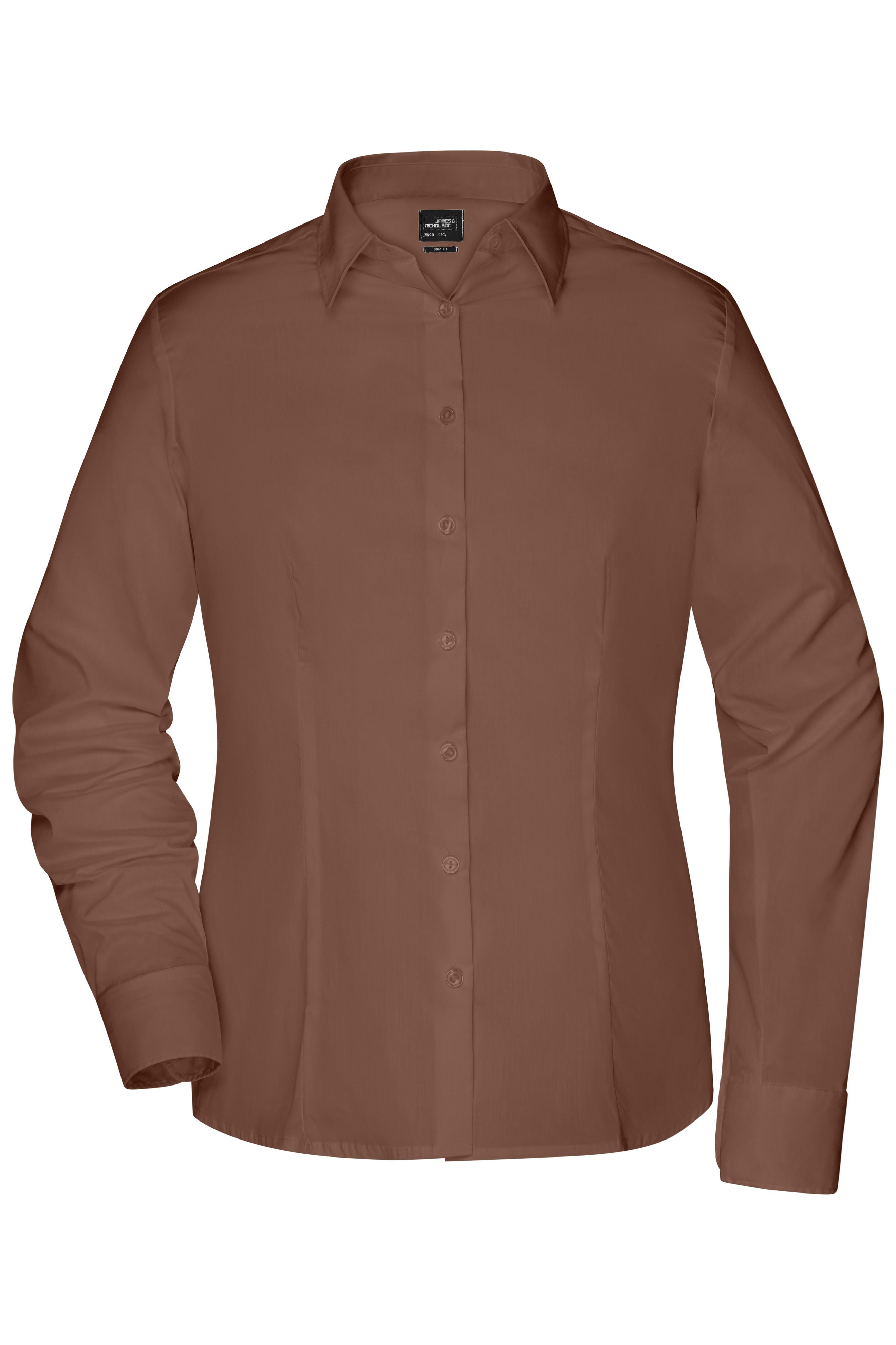 JN645 - Ladies`Shirt Slim Fit in brown Größe XS von Daiber