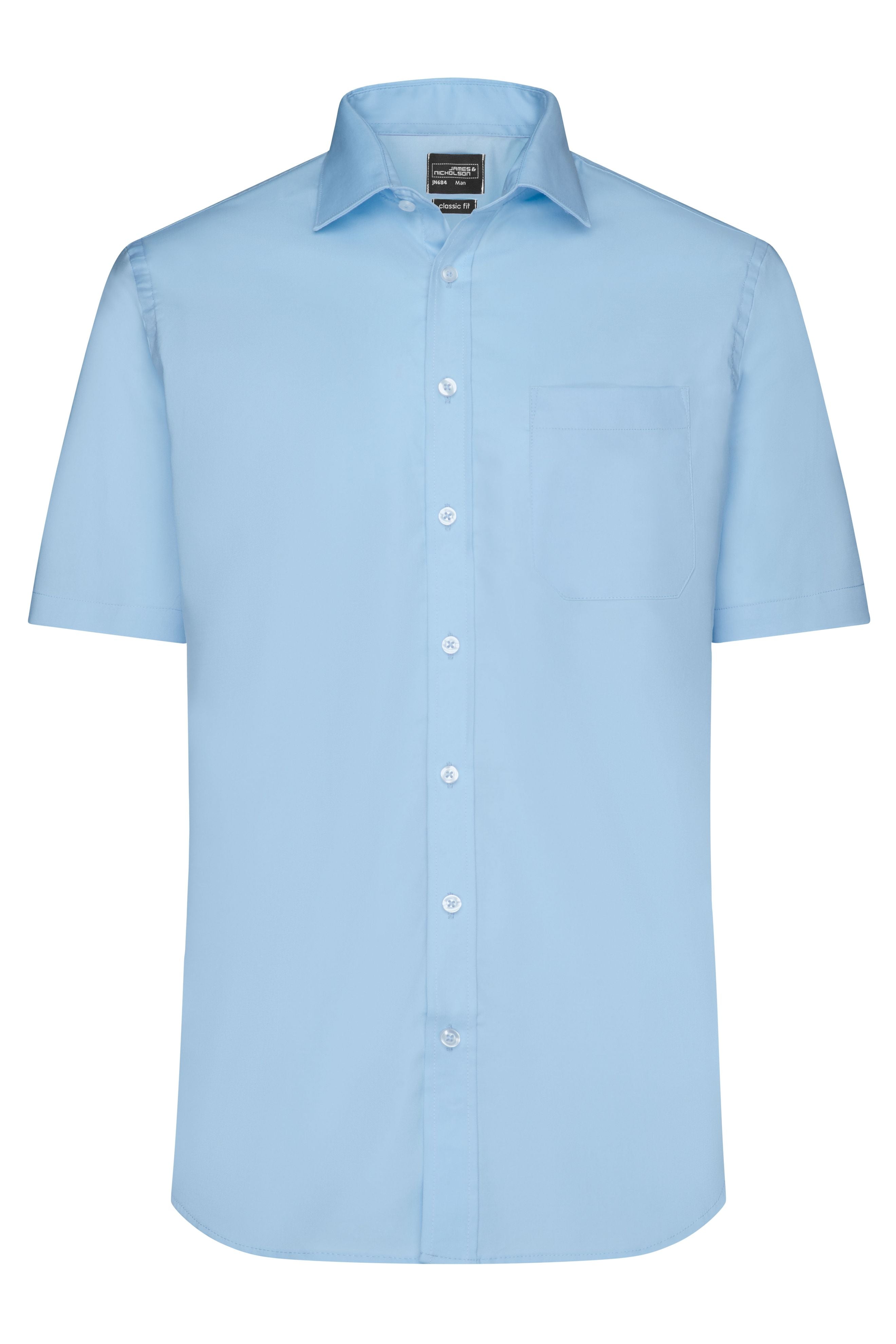 JN684 - Men's Shirt Shortsleeve Micro-Twill in light-blue Größe S von Daiber