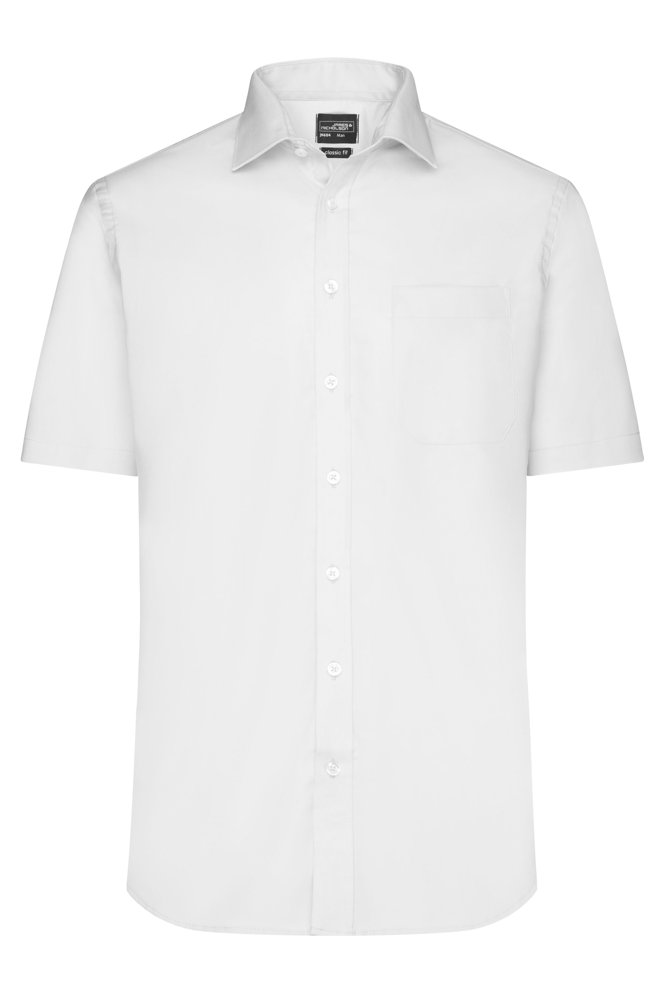 JN684 - Men's Shirt Shortsleeve Micro-Twill in white Größe S von Daiber