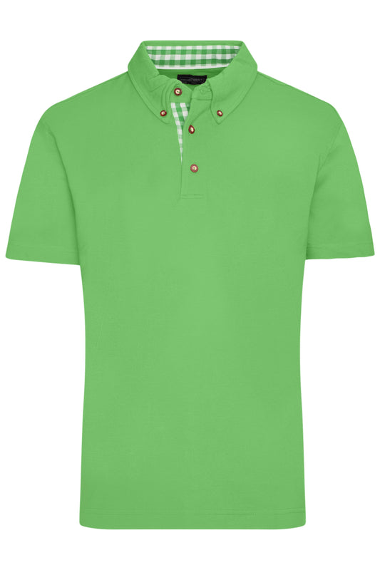 JN716 - Men's Traditional Polo in lime-green/lime-green-white Größe S von Daiber