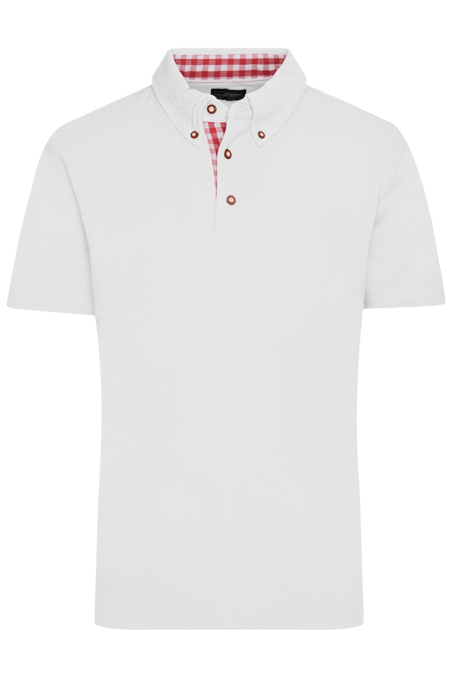 JN716 - Men's Traditional Polo in white/red-white Größe S von Daiber