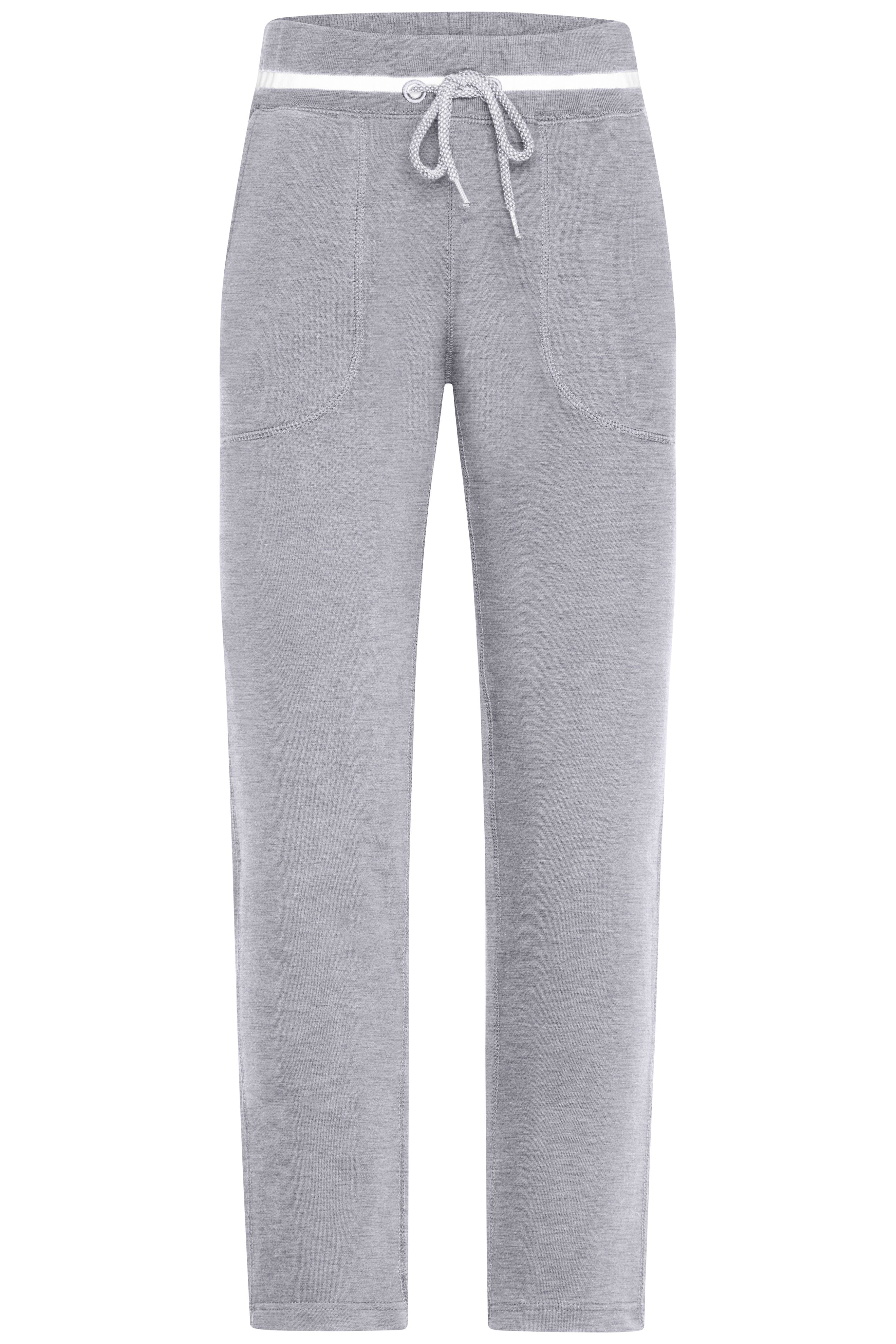 JN779 - Ladies' Jog-Pants in grey-heather/white Größe S von Daiber
