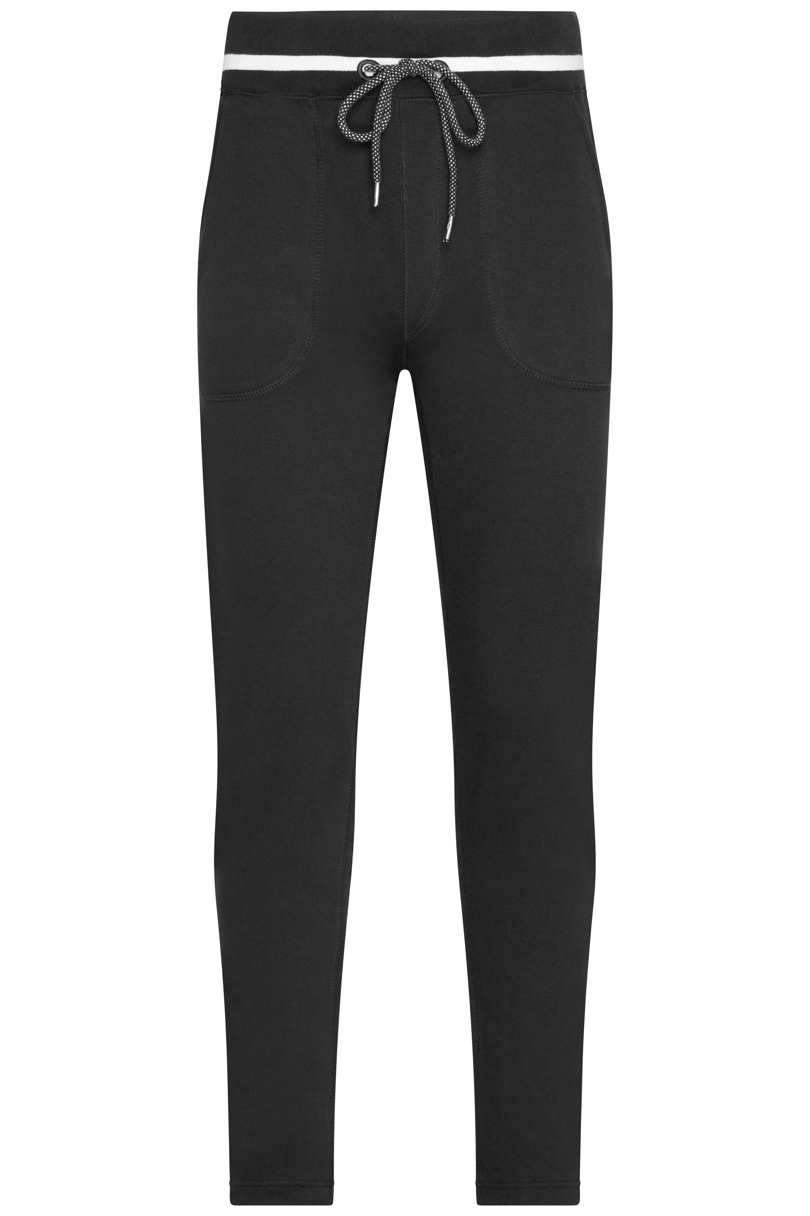 JN780 - Men's Jog-Pants in black/white Größe S von Daiber