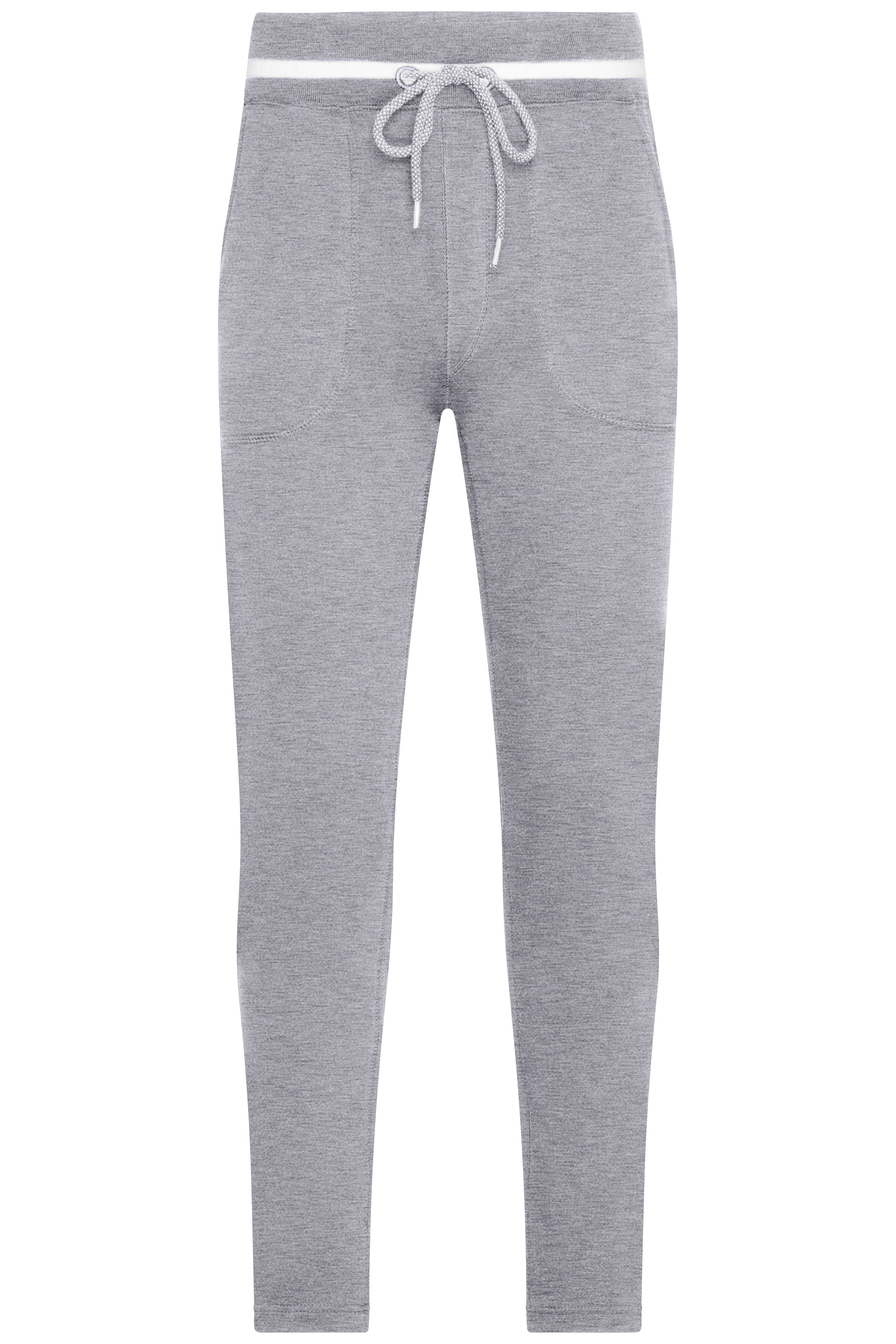 JN780 - Men's Jog-Pants in grey-heather/white Größe S von Daiber