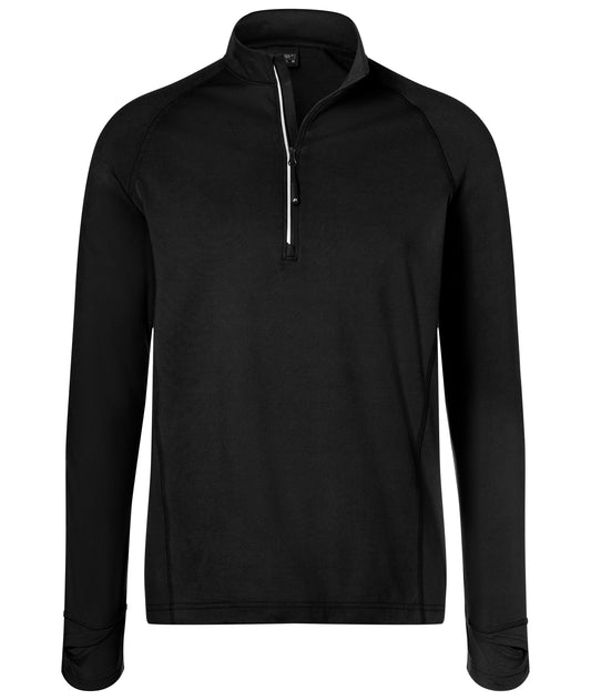 JN788 - Men's Sports Shirt Half-Zip in black Größe S von Daiber
